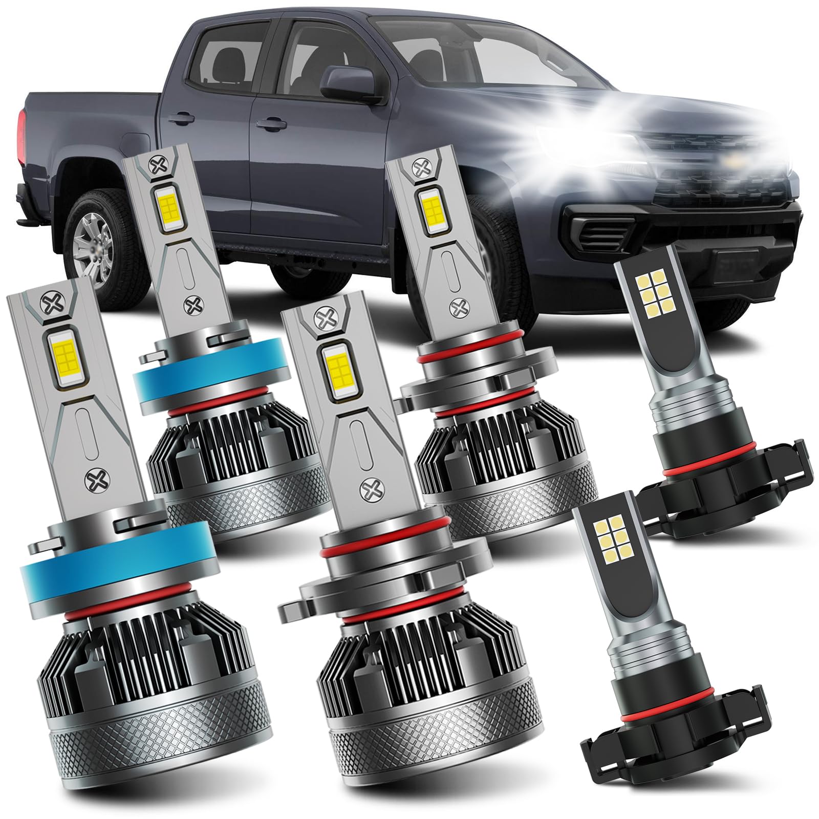 AWALITED Fits for 2013-2022 Chevrolet Colorado High Low Beam Fog Lights Bulbs Combo  6000K White Plug-and-Play Super Bright Light Bulbs  Pack of 6