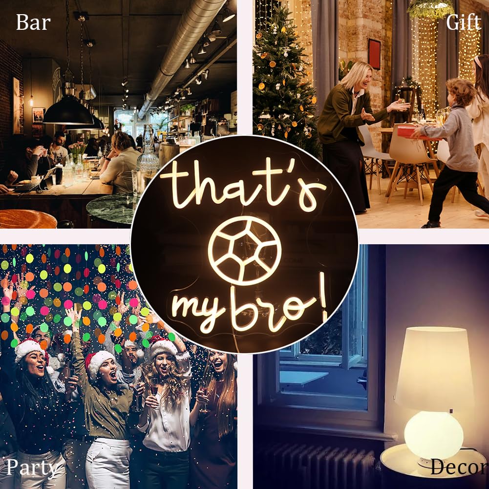 ThatS My Bro Football Lover Neon Sign  Soccer Sport Neon Light Sign Football Club Lights  Led Light Up Signs For University Dormitory Man Cave  Game Room Wall Art Decorations Christmas Birthday Gifts