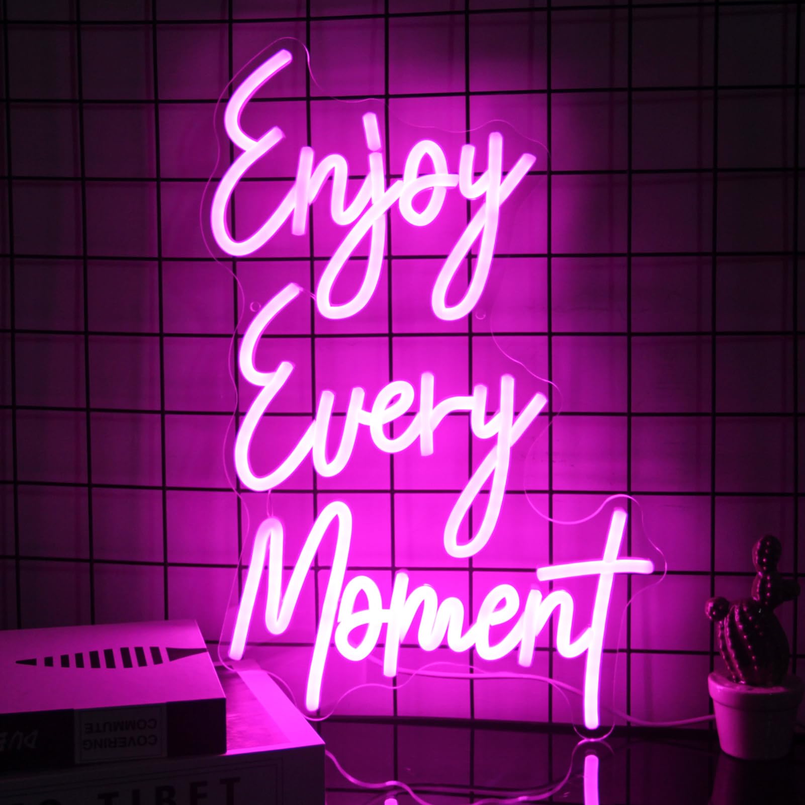 Kullneon Neon Sign Pink LED Light 16.9inx11.6in Acrylic Wall Decor for Bedroom, Bar, Restaurant, Party