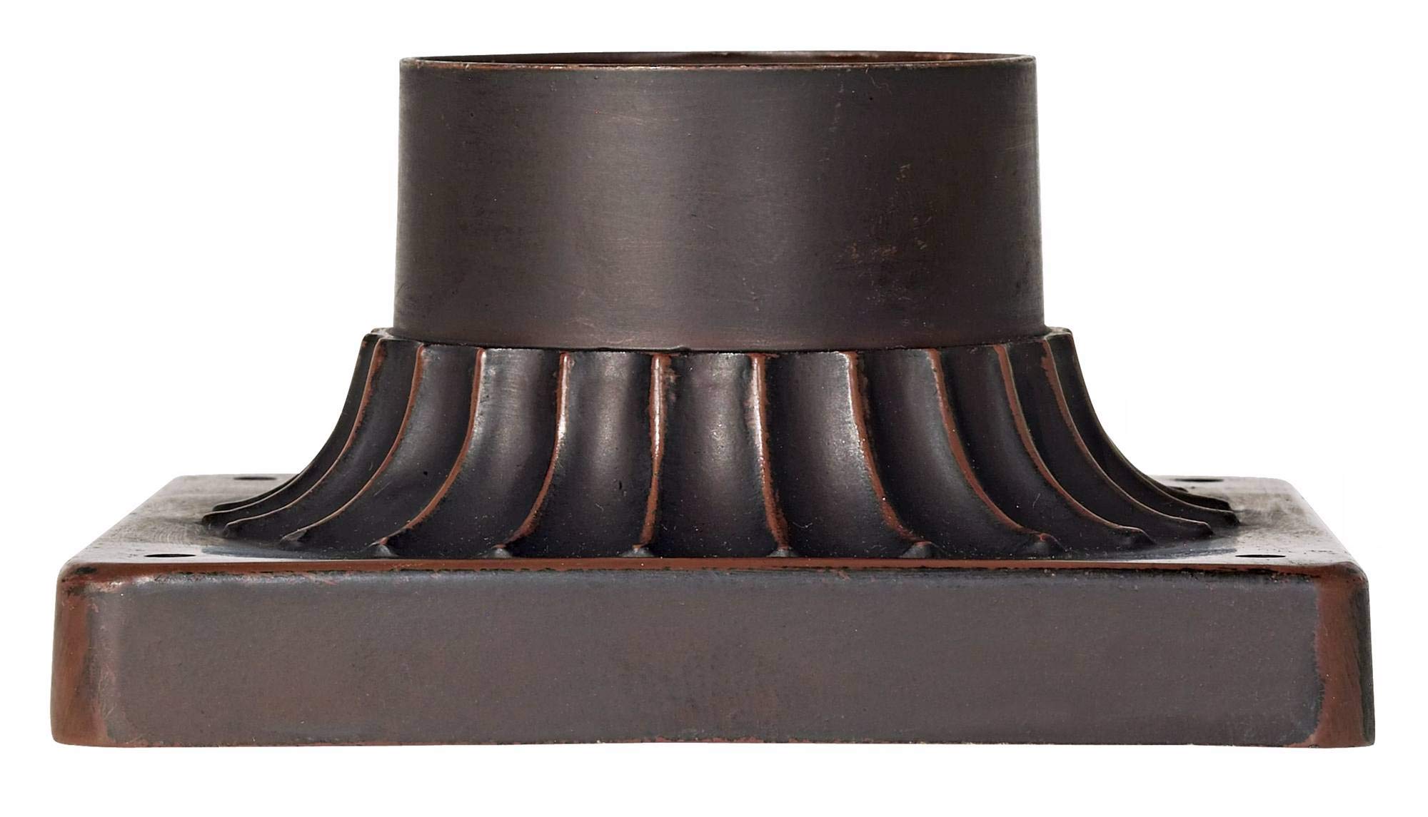 John Timberland Outdoor Pier Mount Post Adapter, Aluminum, Antique Bronze, Fluted Column Style, 5.75in for Patio, Deck, Yard