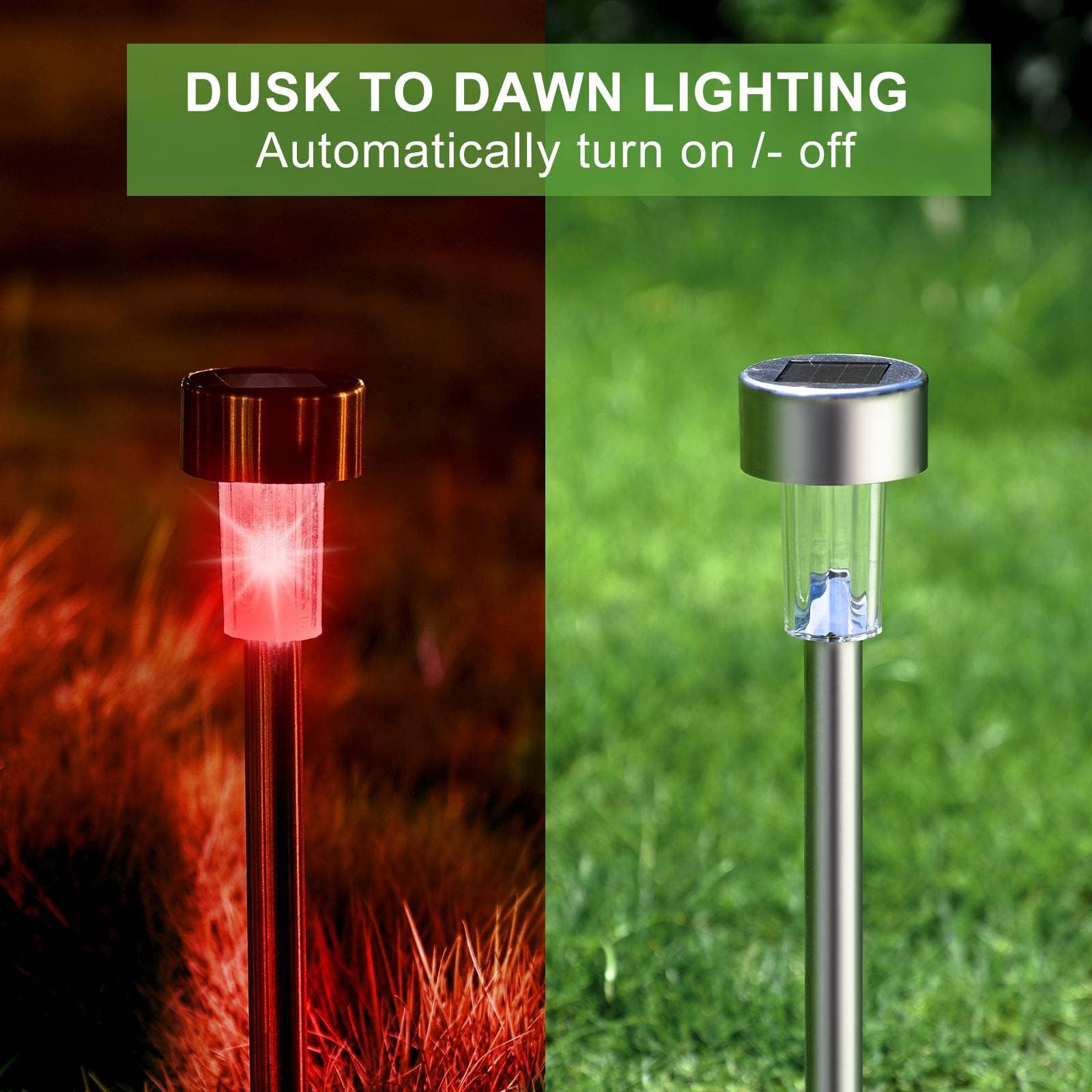 Dream Master Solar Lights Outdoor LED Landscape Lighting, Waterproof, 16 Pack, Multicolor, Aluminum