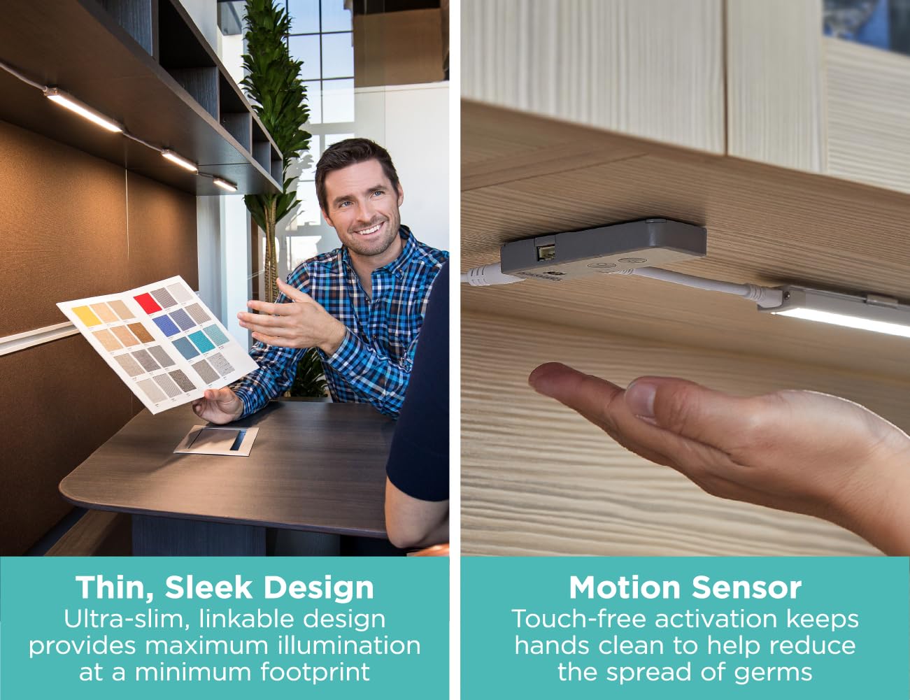 BLACK+DECKER LED Under Cabinet Light Kit, Motion Sensor, Dimmable, 3 Bars, White, Model LEDUC9-3CCT