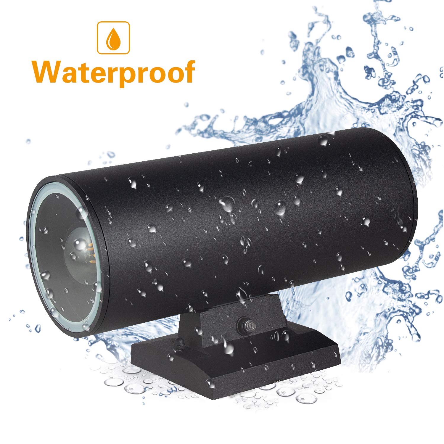 Zuukole Outdoor Wall Light, Exterior Lighting With Dusk To Dawn Sensor - 2 Light Bulbs Included, Aluminum Waterproof Wall Mount