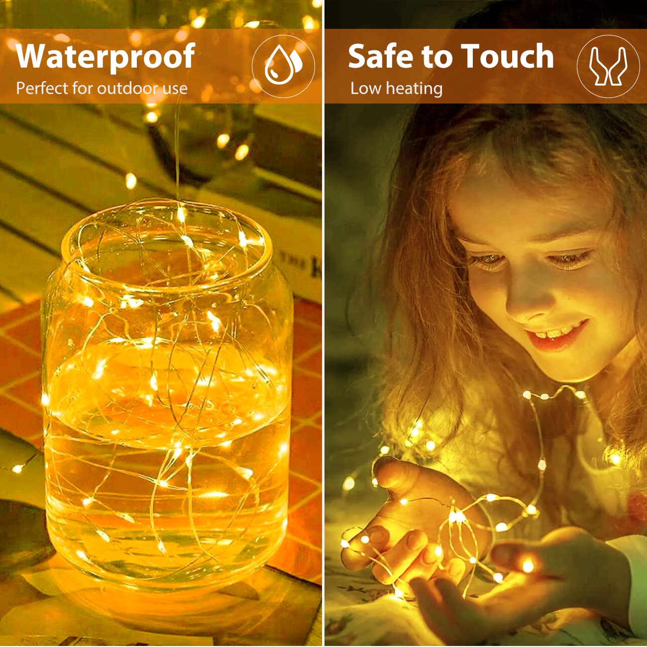 Litogo 24 Pack Fairy Lights, 7ft 20 LED Battery Operated, Waterproof Silver Wire, Warm White for DIY Wedding Party Christmas Bedroom Patio