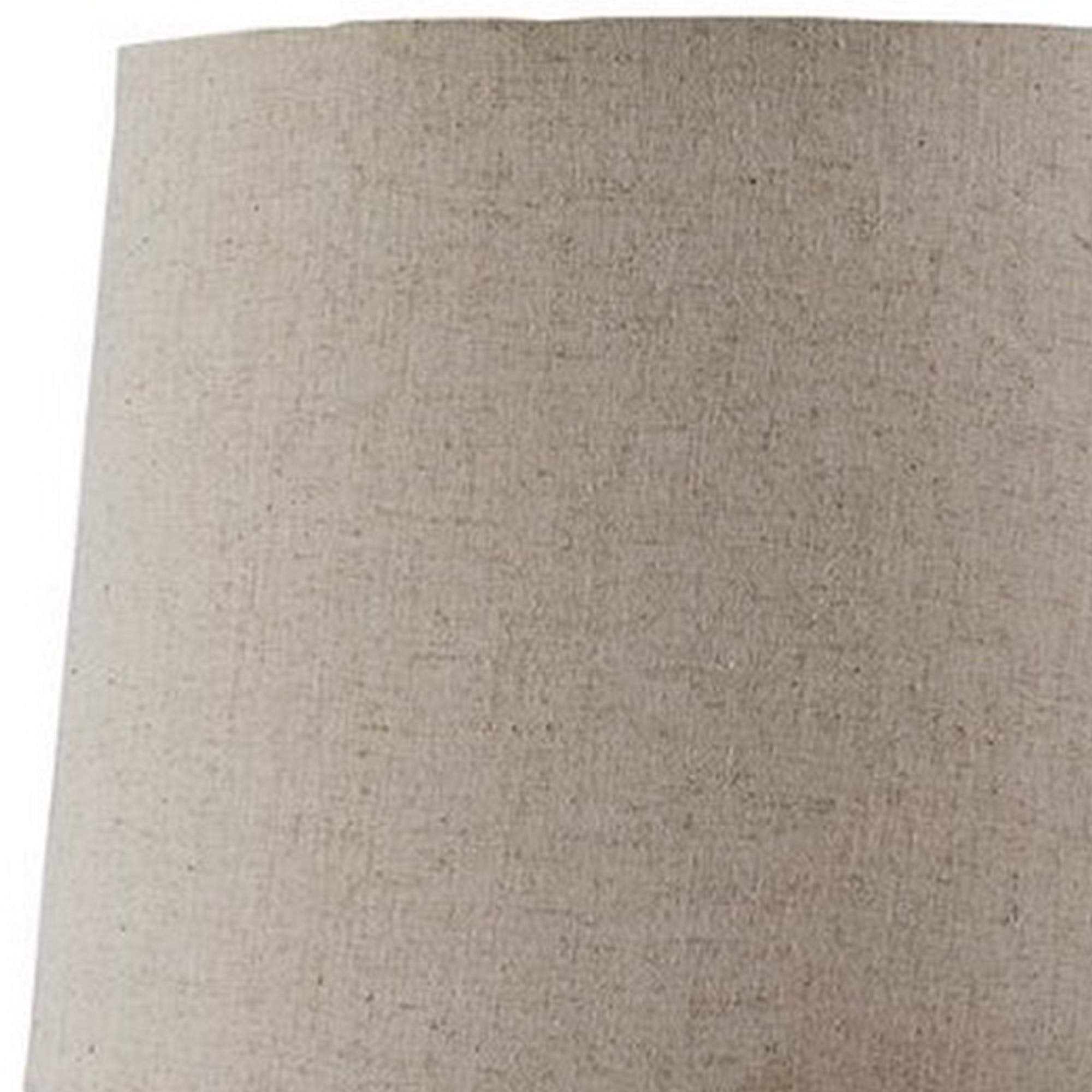 Benjara Ribbed Design Metal Body Table Lamp With Tapered Fabric Shade,Set Of 2, Gray