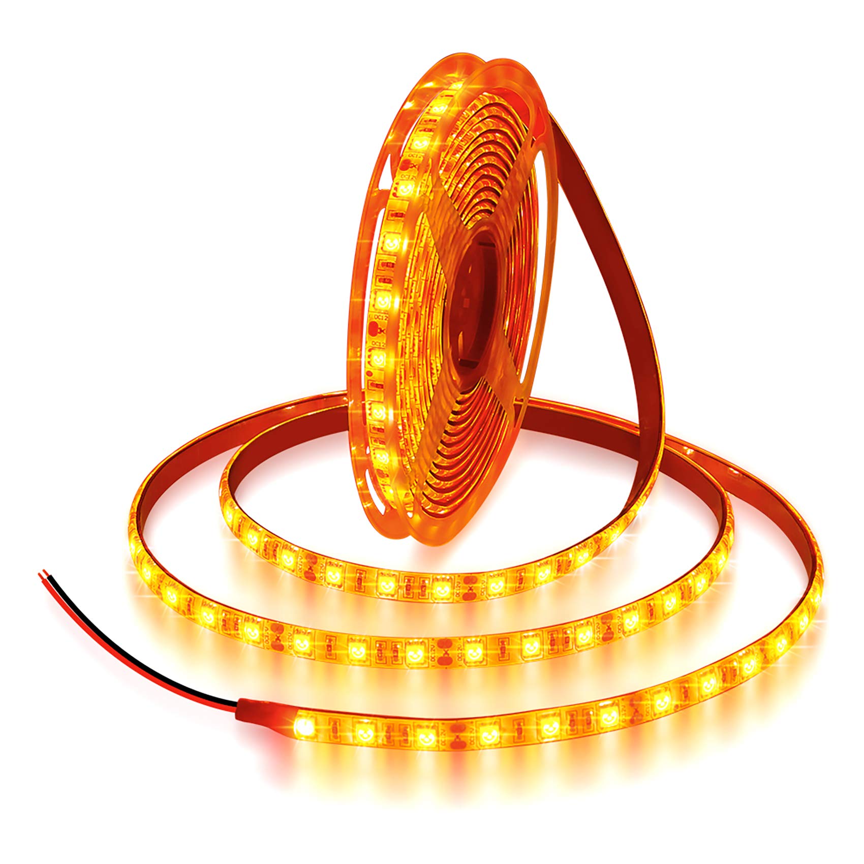 ALITOVE LED Strip Light 16.4ft 5050 SMD Waterproof IP65 12V DC Orange Model AL5050OR300WPWH