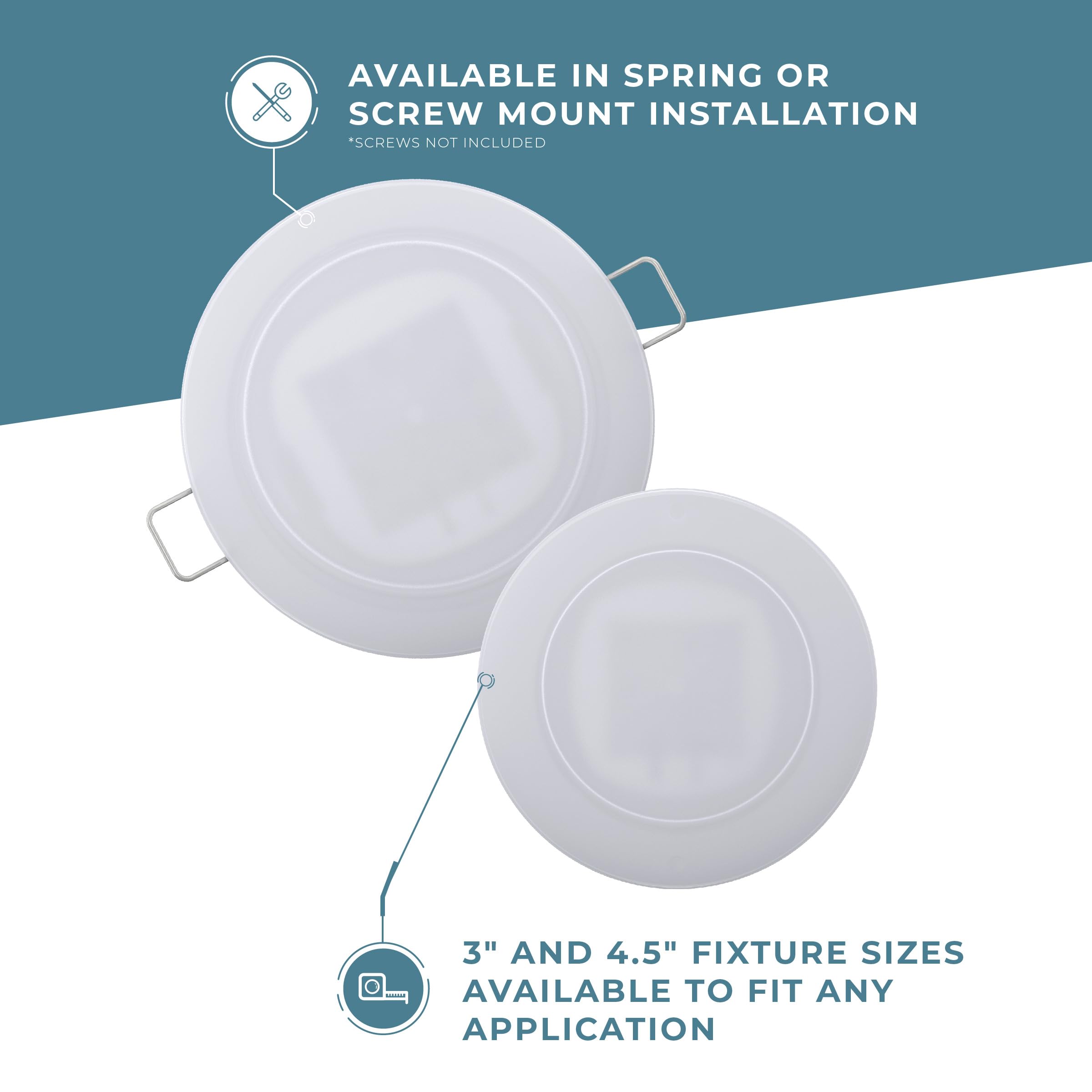 Radiance Rv, Marine12V Led Overhead Ceiling Puck Lights, Recess Mount With Spring Or Screws For Rv Camper Trailer Motorhome Interior Dome Lighting 4.5&quot; Warm White (4.5&quot; Screw Mount - 2Pk)