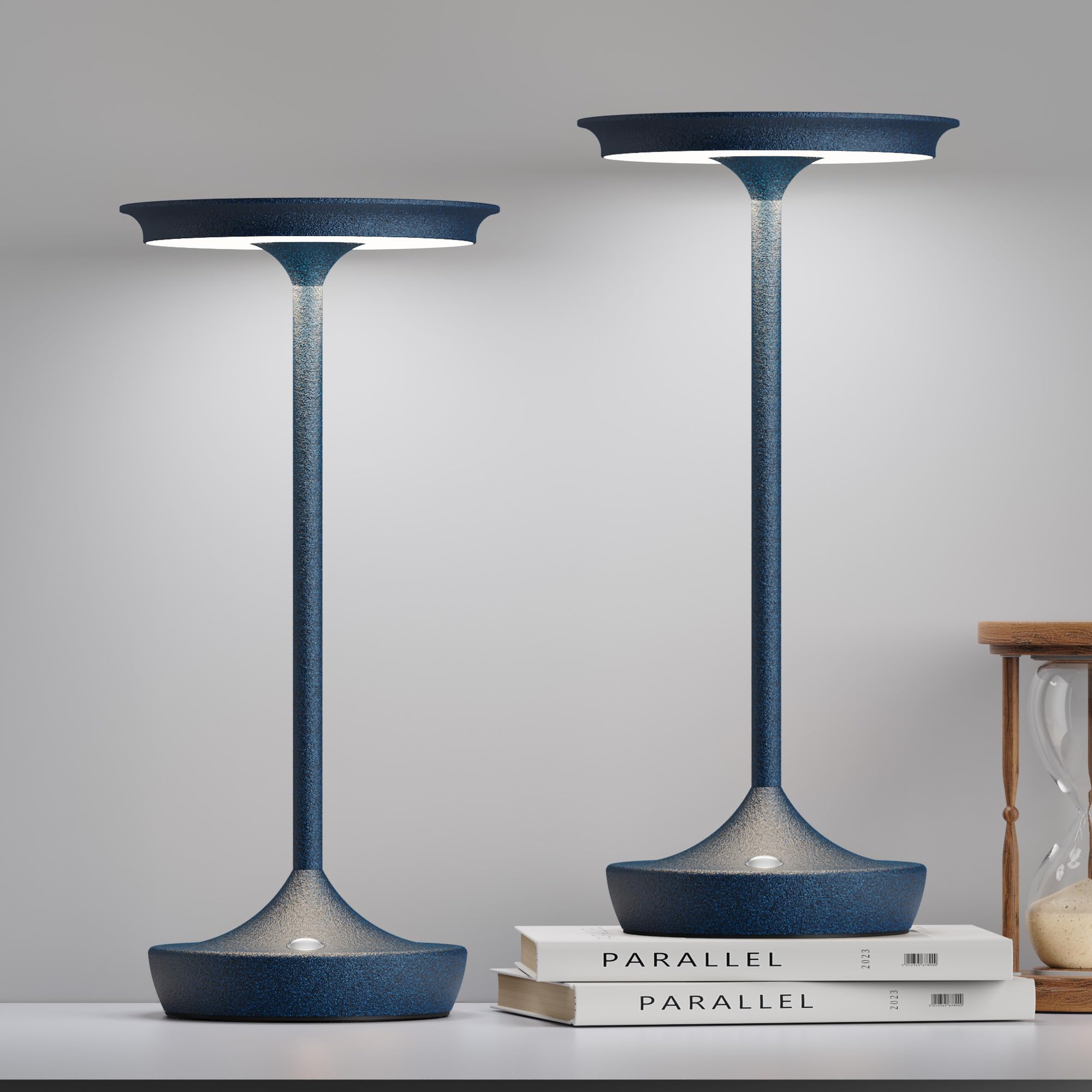 SHANGCAI LED Cordless Table Lamps Rechargeable - Outdoor Battery Operated Portable Table Light 3 Color Stepless Dimming Tables L