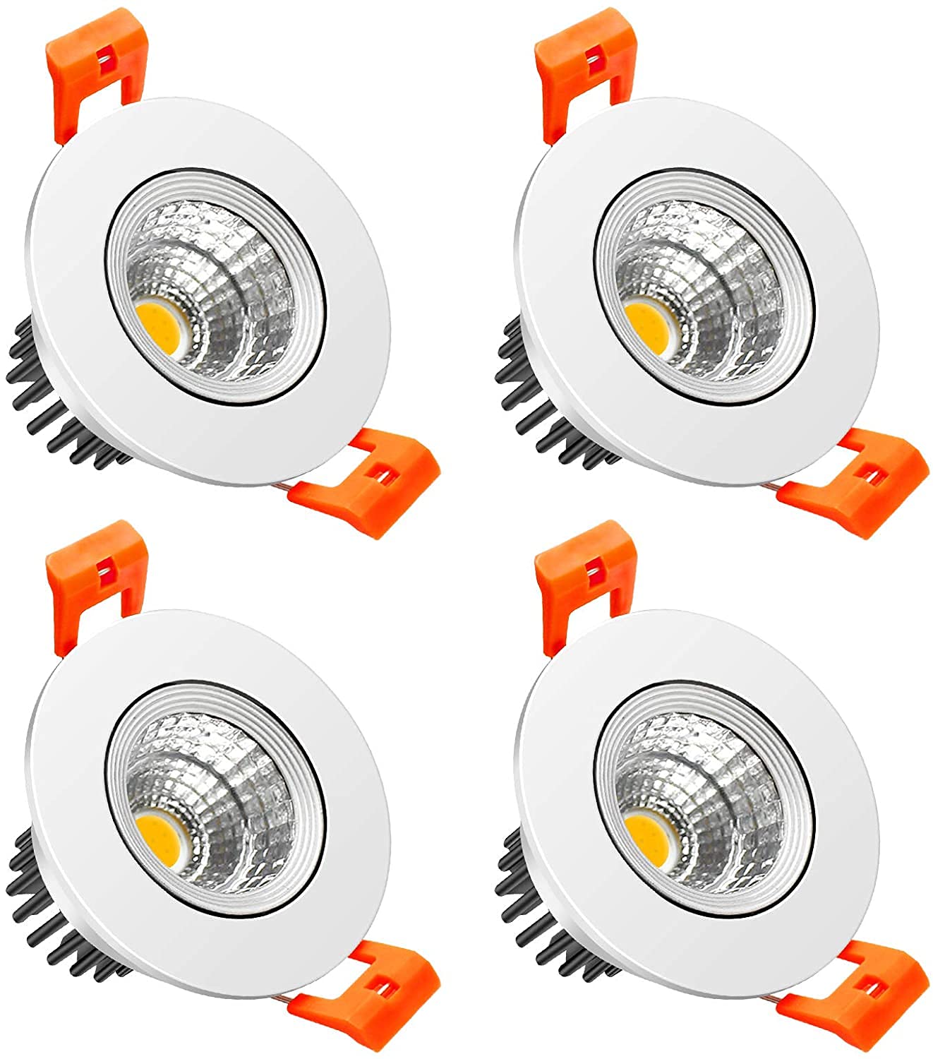 LightingWill 2inch LED Dimmable Downlight, 3W COB Recessed Ceiling Light, Ultra Warm White 2700K, CRI80, 25W 220LM Halogen Bulbs