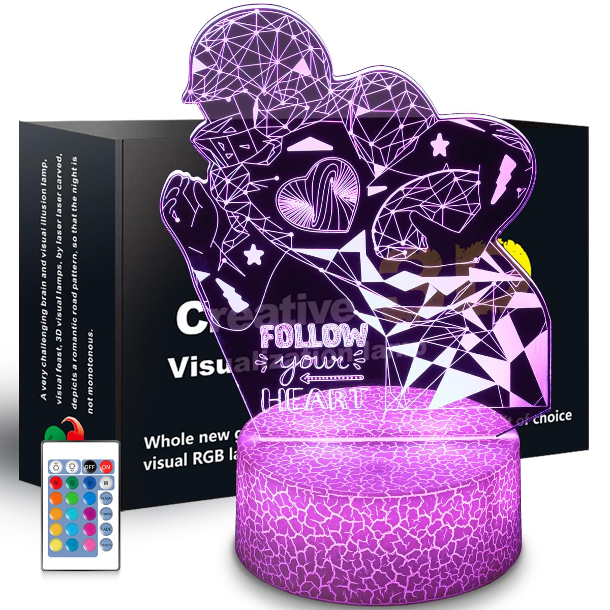 SHWKMOPPE Football Night Light Gifts for Kids, 3D Illusion16 Color Change Decor Bedside Lamp with Remote and Smart Touch, Gifts 