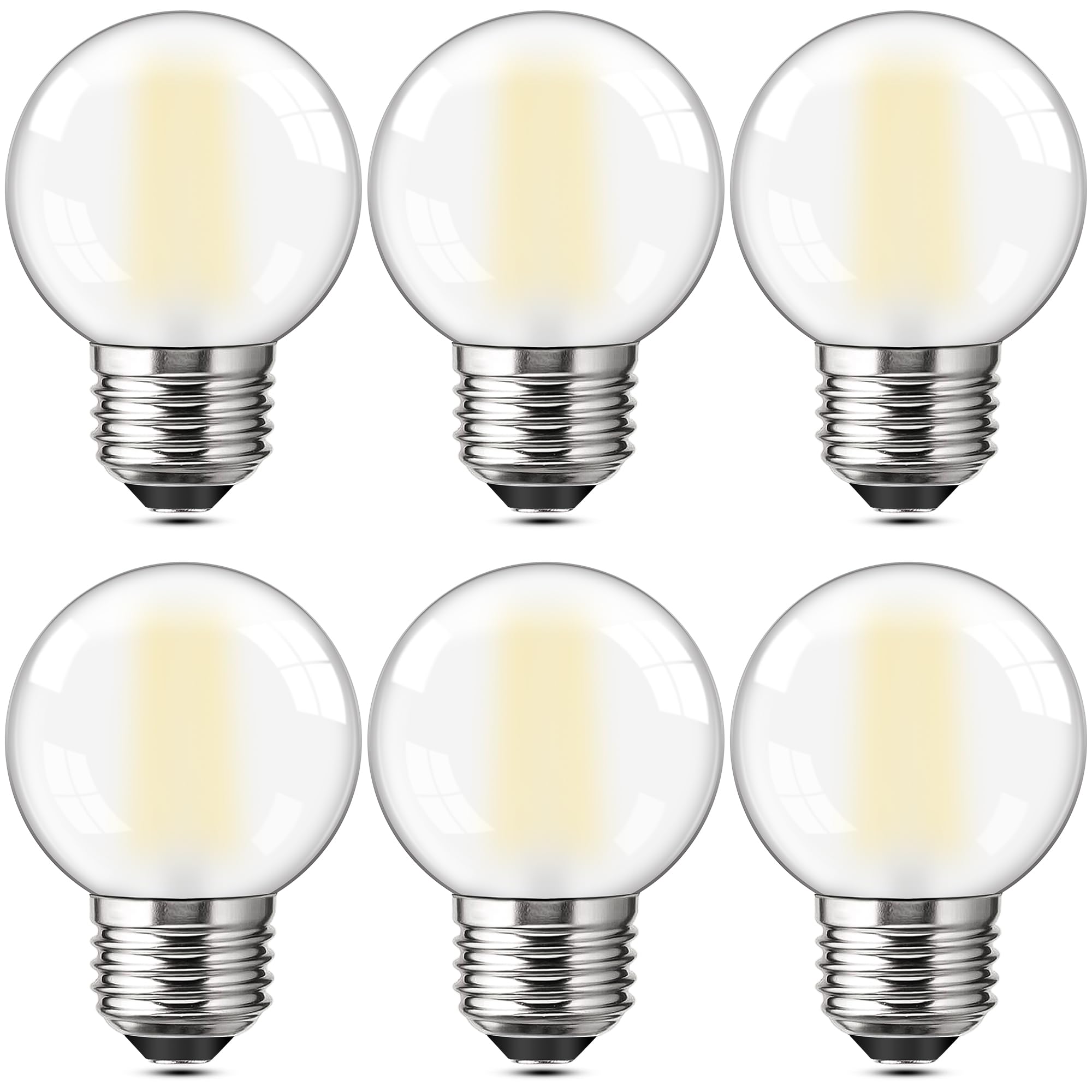 Guangyue Dimmable E26 Frosted Led Light Bulb, 40 Watt Equivalent Led Light Bulbs, G16.5 Edison Frosted Globe Light Bulbs, 485Lm 