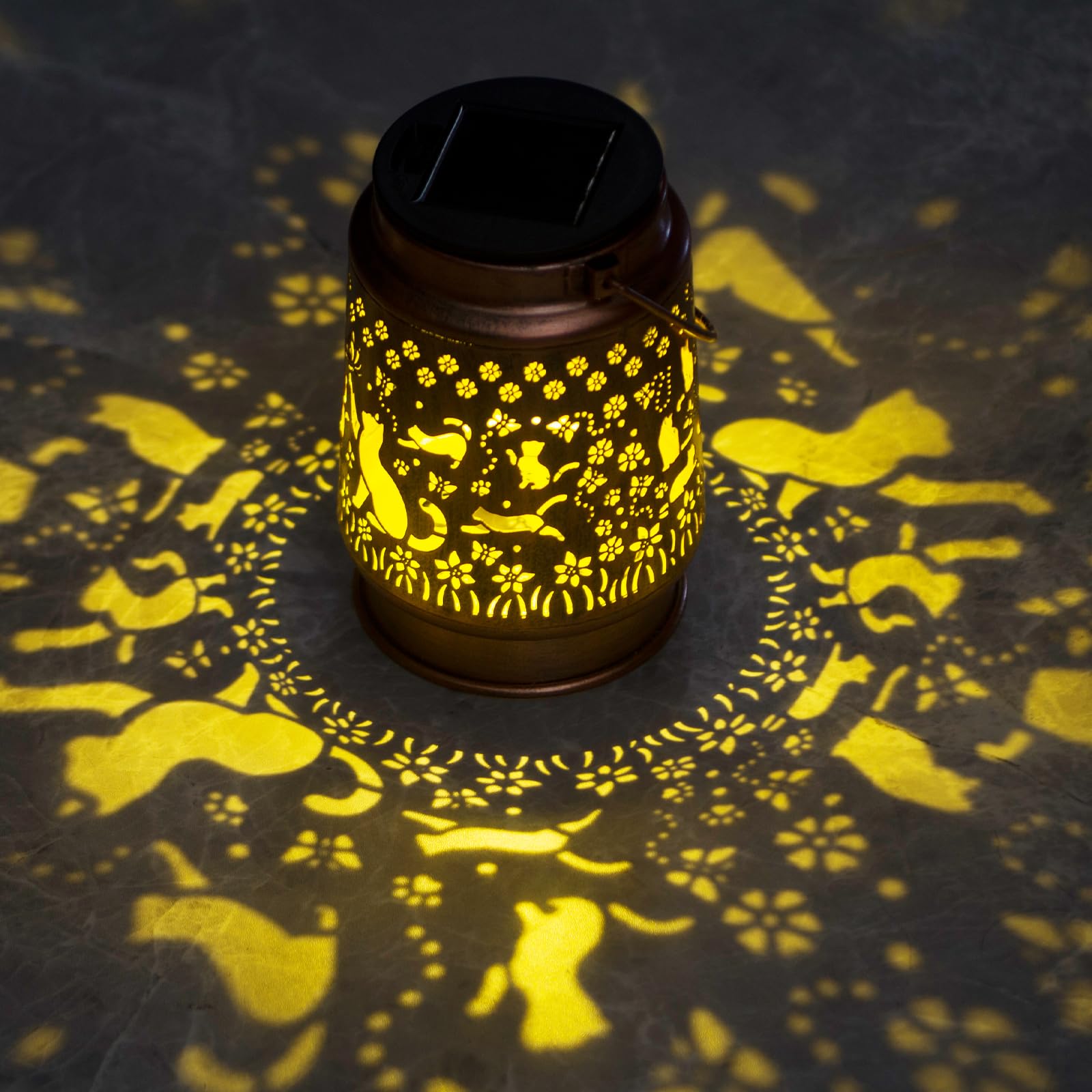 ShangTianFeng Cat Solar Light Lanterns - Waterproof Hanging Mason Jar Decor for Garden, Outdoor, Patio - Lovers Cat, Large