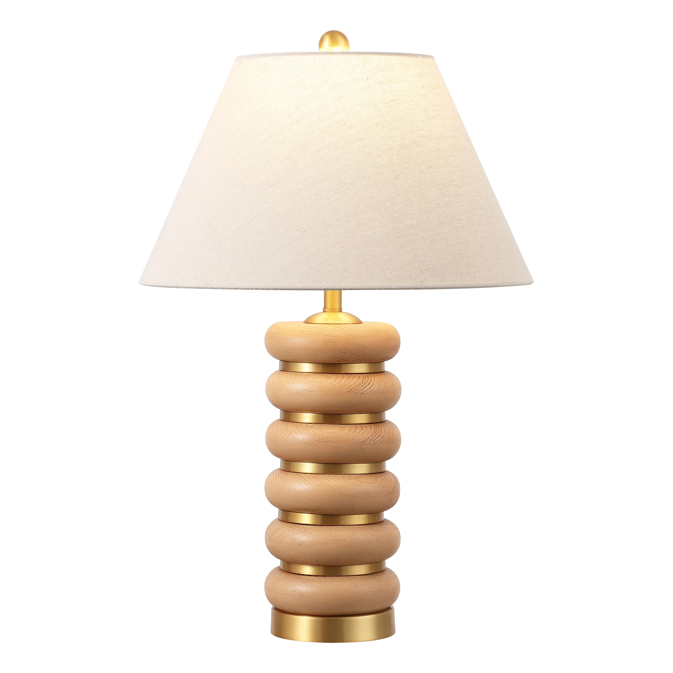 SAFAVIEH Lighting Collection Selene Light Brown/Brass 25-inch Table Lamp (LED Bulb Included)
