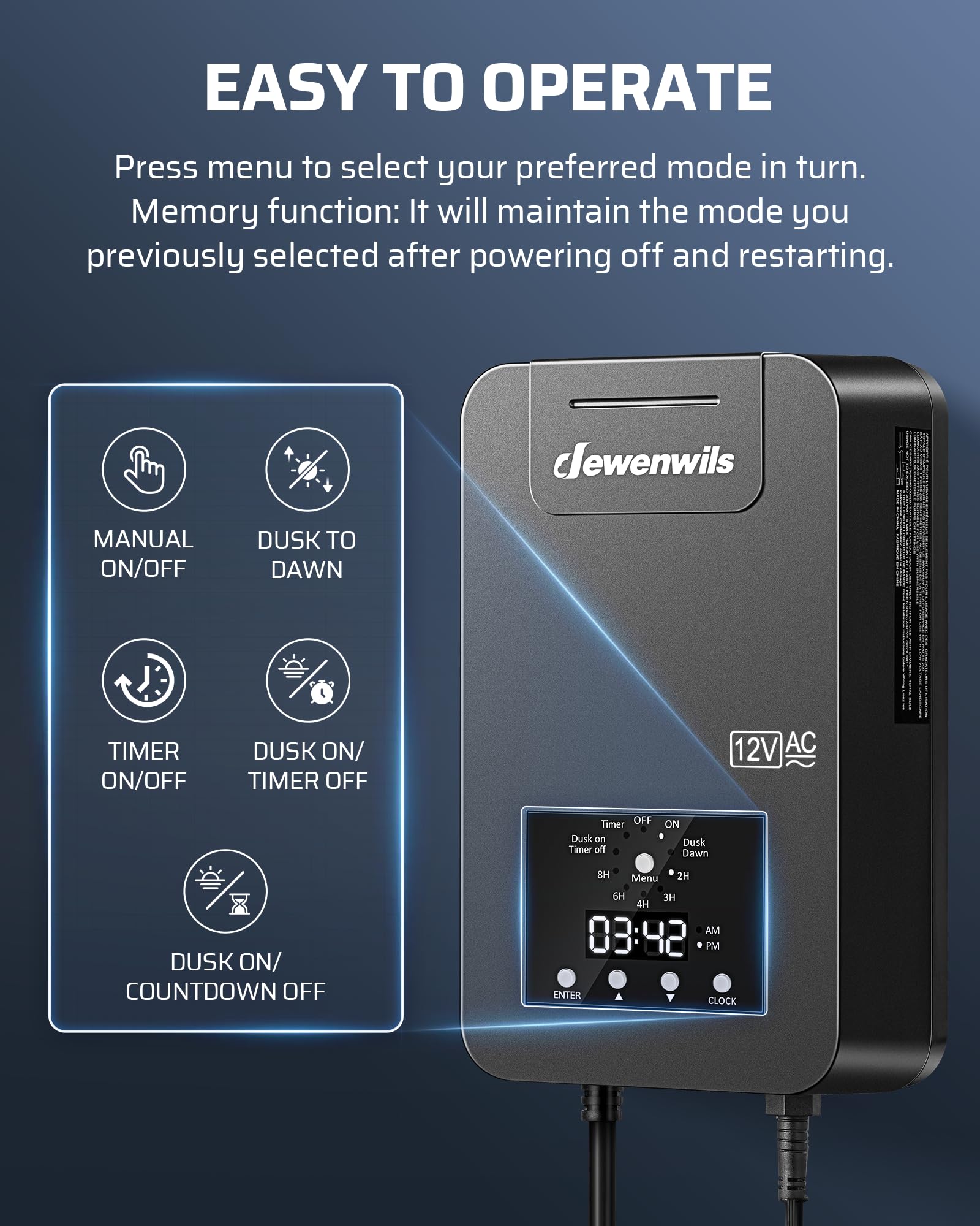 Dewenwils 300W Low Voltage Landscape Transformer With Photocell Sensor & Timer, 120V Ac To 12V/14V Ac, Weatherproof Outdoor Land