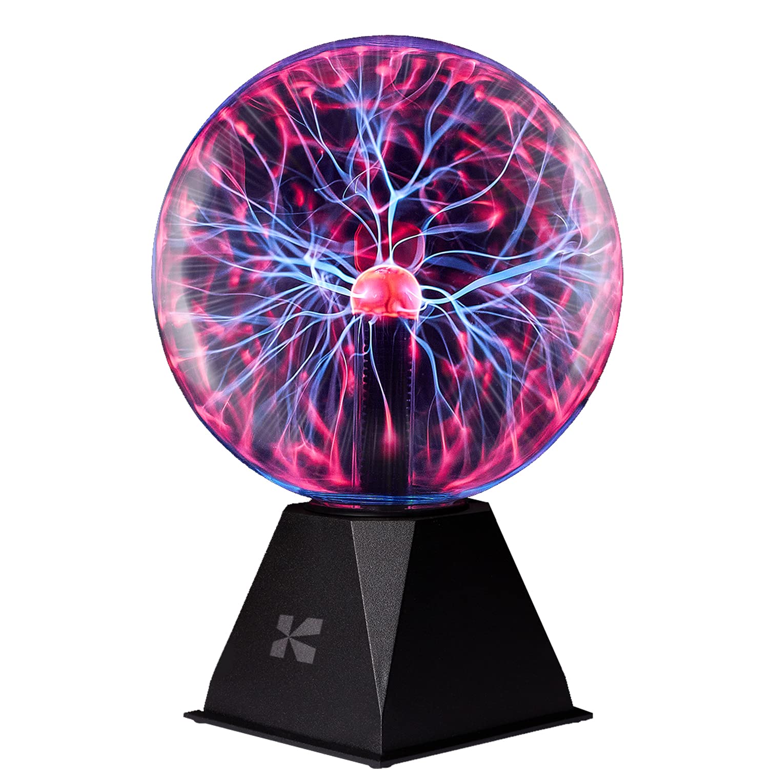 Katzco 8 Inch Plasma Ball - Static Electricity in a Vacuum Pressurized Glass Globe - Nebula Thunder Lightning, Plug-in - for Par