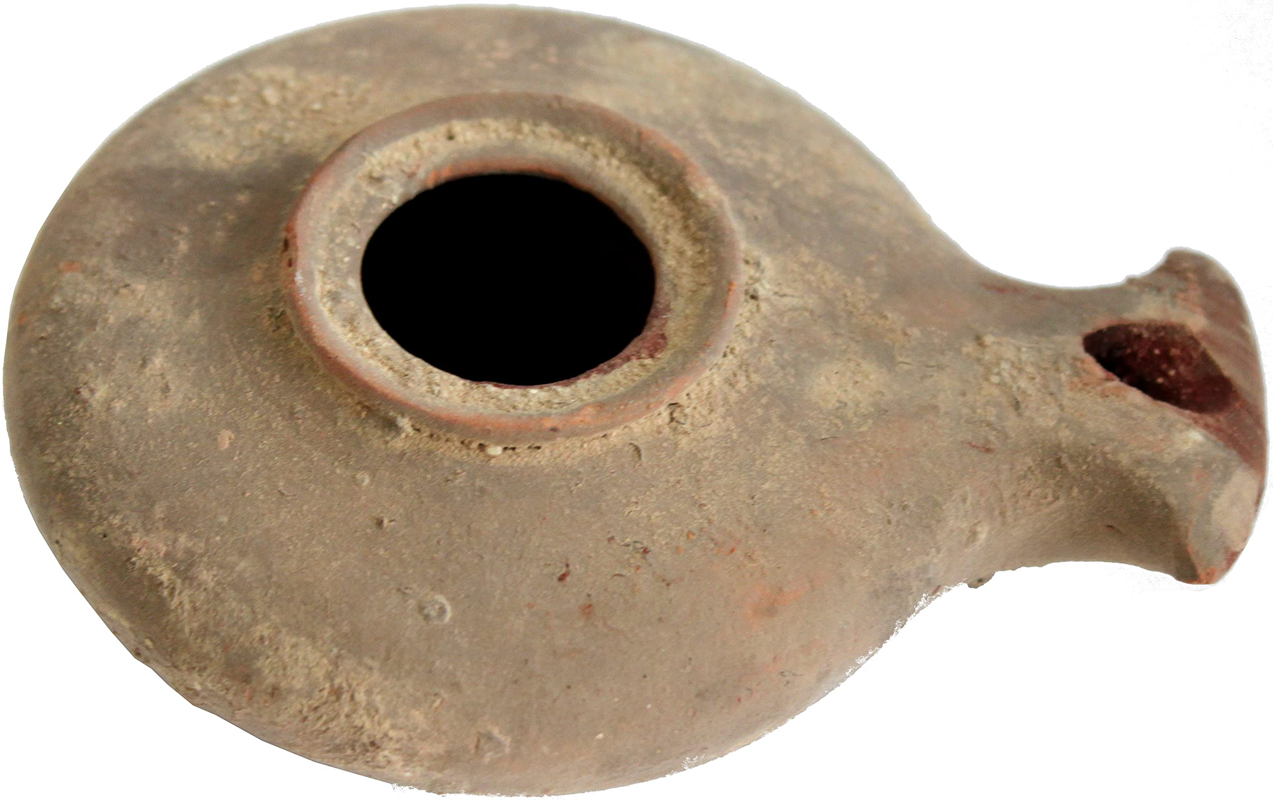 Holy Land Market Herodian Ancient Biblical Oil Lamp Replica - Large Antique Black Stone Model B0048LX7O8