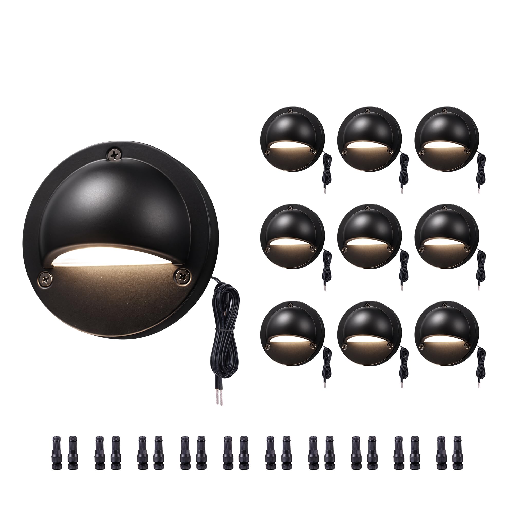 Varmtalys LED Landscape Step Lights - 2700K/3000K/3500K/4000K/5000K Selectable, Low Voltage Deck Lights, Outdoor IP65 Waterproof