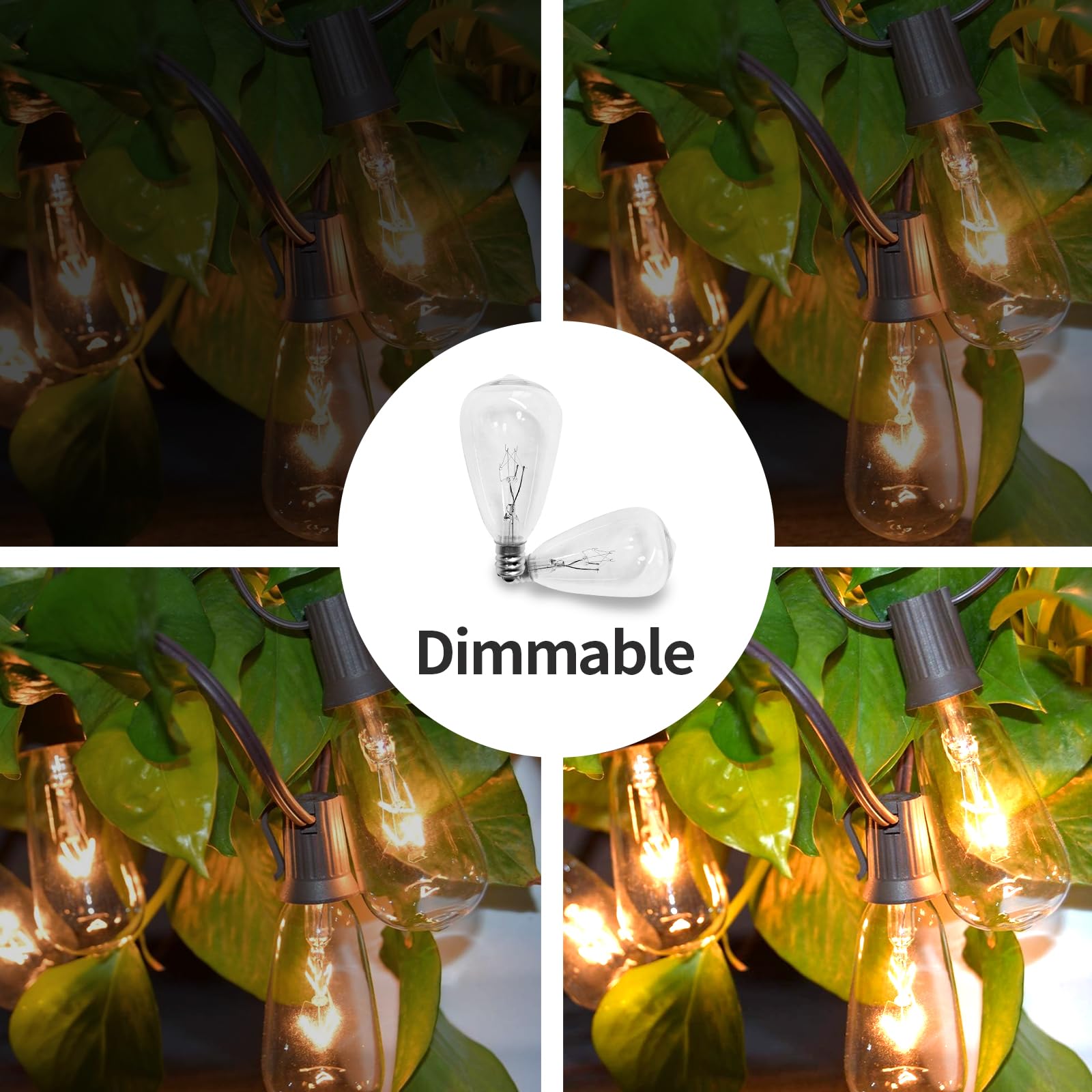 CHYParty 10 Pack E12 Candelabra Bulbs, 5W Clear Glass Waterproof for Outdoor String Lights & Patio Décor