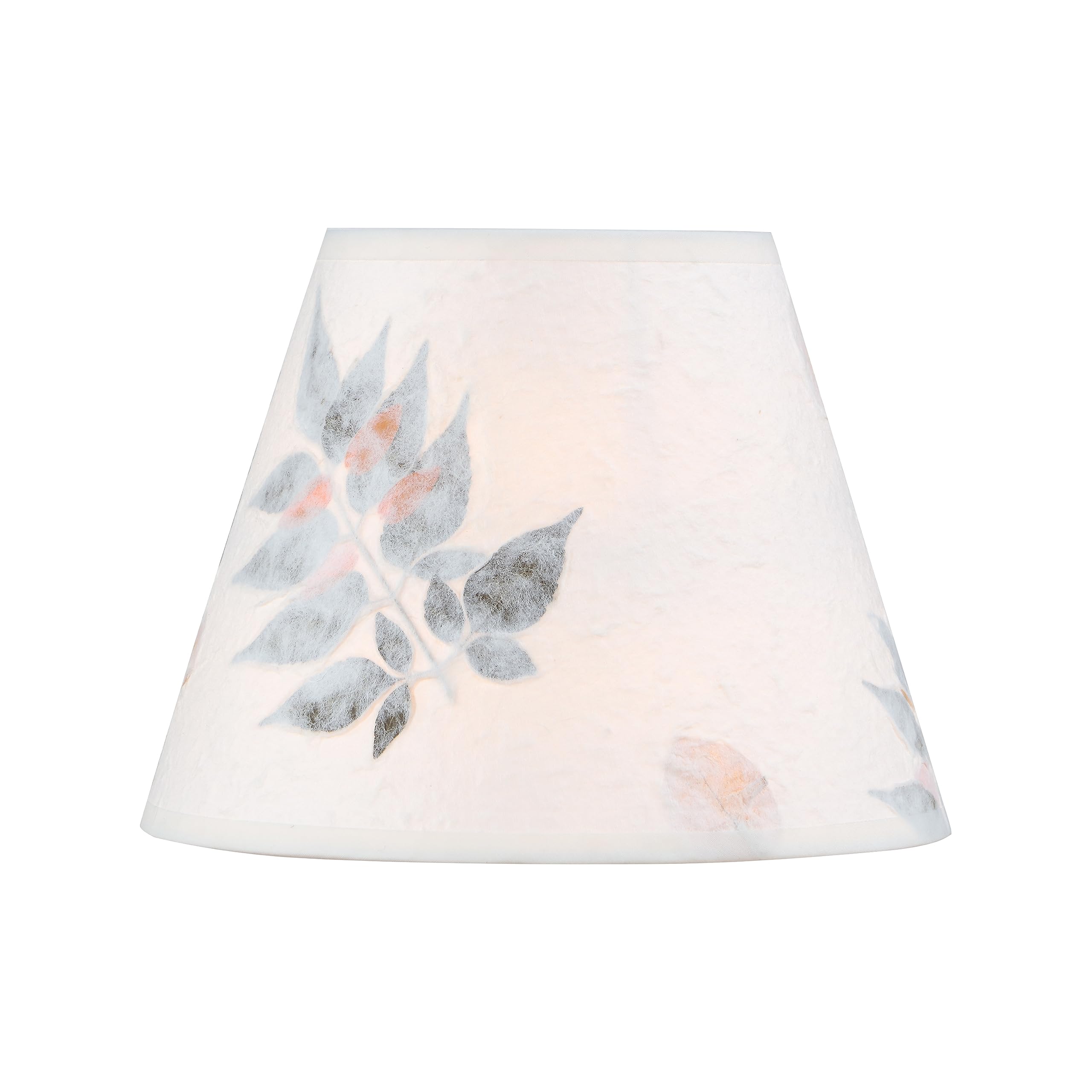 Aspen Creative 56038, Hardback Empire Transitional Uno Lamp Shade, Off White Petal Paper, 5&quot; Top X 9&quot; Bottom X 7&quot; Slant, Slip Uno 33Mm