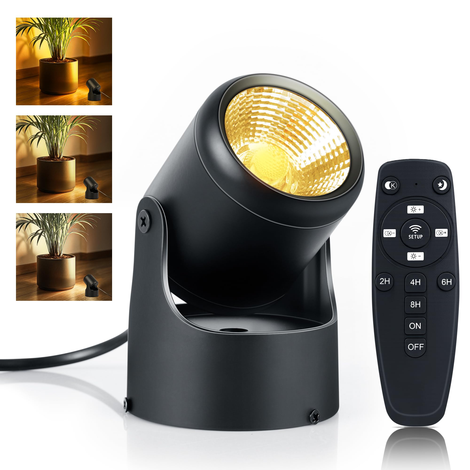 Kandicyar LED Spot Lights Indoor, 7W Dimmable with Remote Control, 3CCT, Black, Model KA0031A1