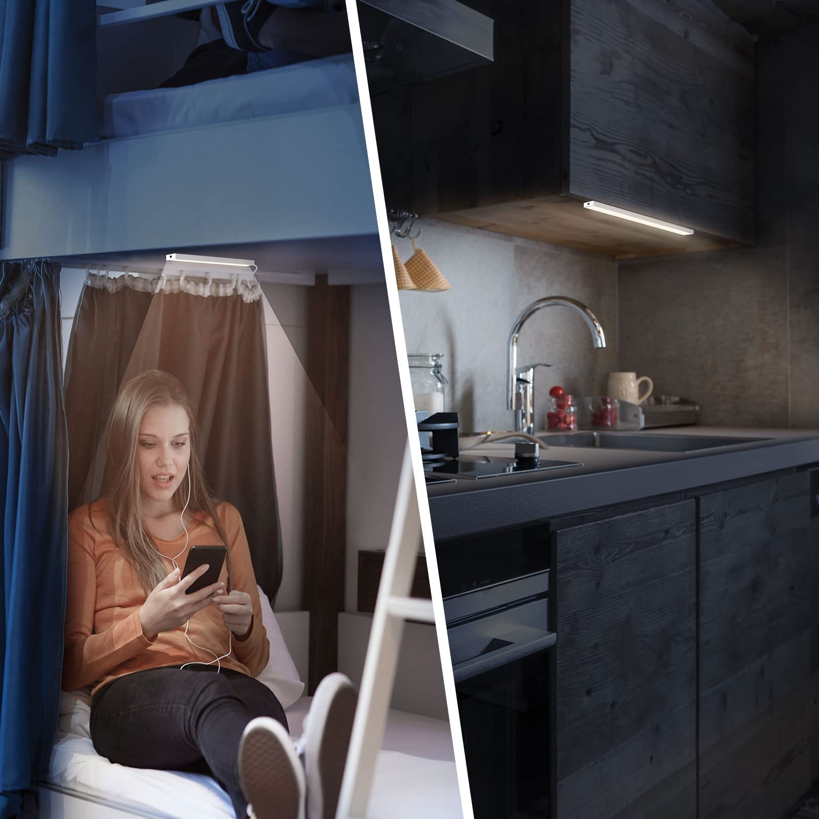 Dweptu Under Cabinet Lighting Dimmable Under 12 Inch Cabinet Lights With Usb Powered For Closet Light Bar Under Counter Lighting