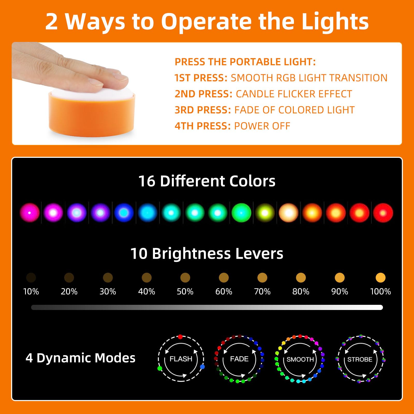 Litake Halloween Jack-O-Lantern Lights Dimmable Timer Color Changing Pumpkin Lights Remote Control Led Battery Operated Lights With Push Touch Stick On Pumpkin Lighting For Halloween Decoration 3 Pack