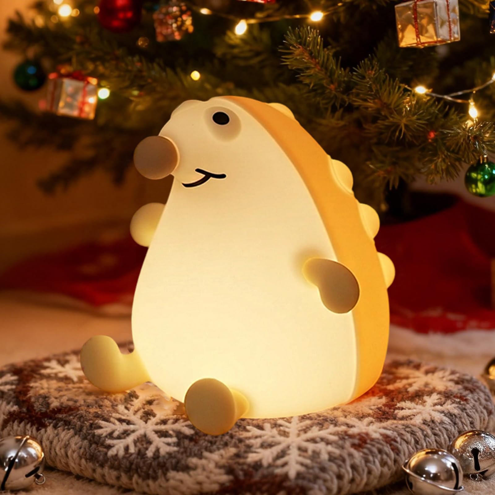 Night Light for Kids, 7 Color Changing Hedgehog Silicone Night Light with Timer, 3 Levels Dimmable Lamp, LED Rechargeable Bedsid