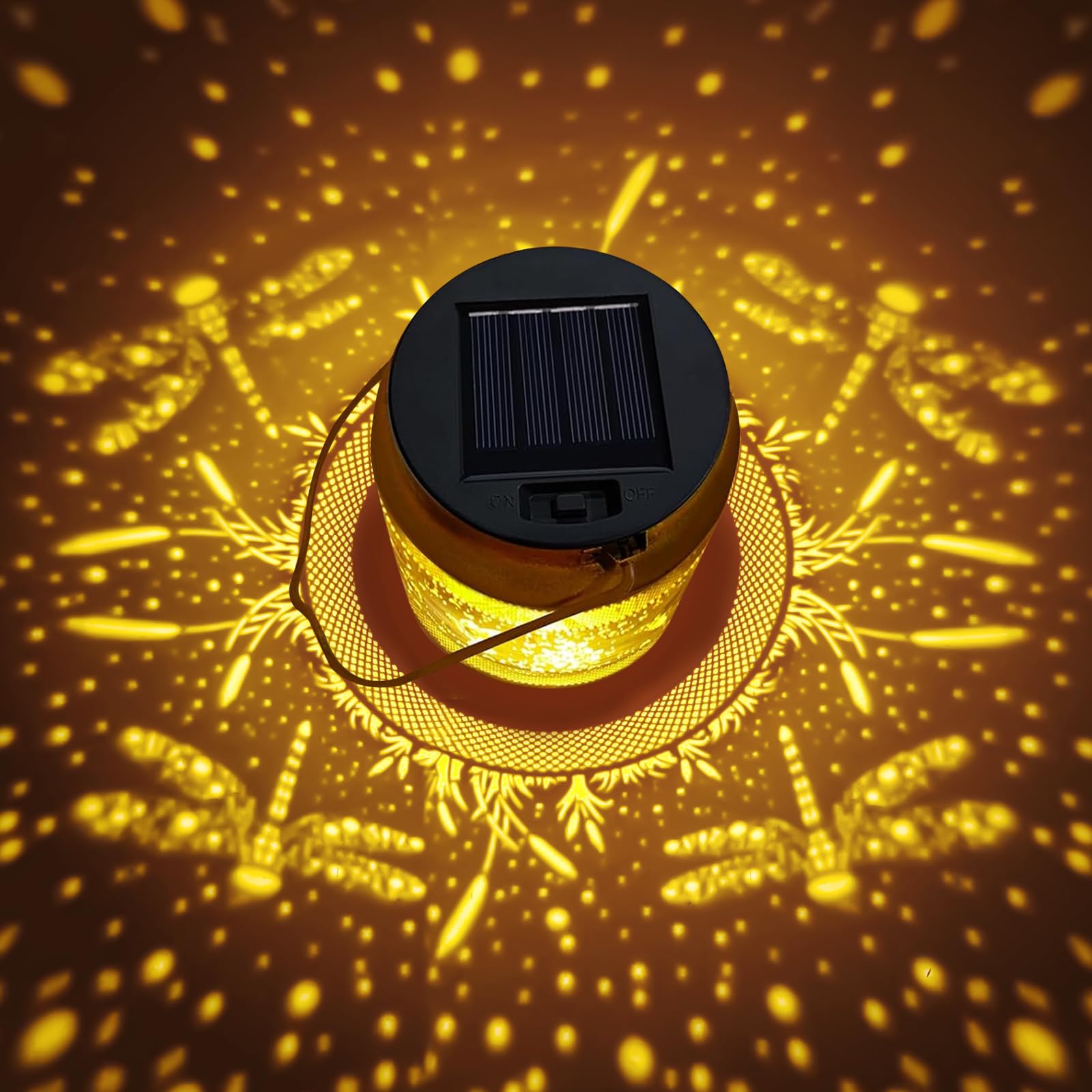 Dragonfly Solar Lanterns Outdoor Waterproof,Hanging Solar Lights Dragonfly Garden Decor, Dragonfly Decorative Lanterns for Yard