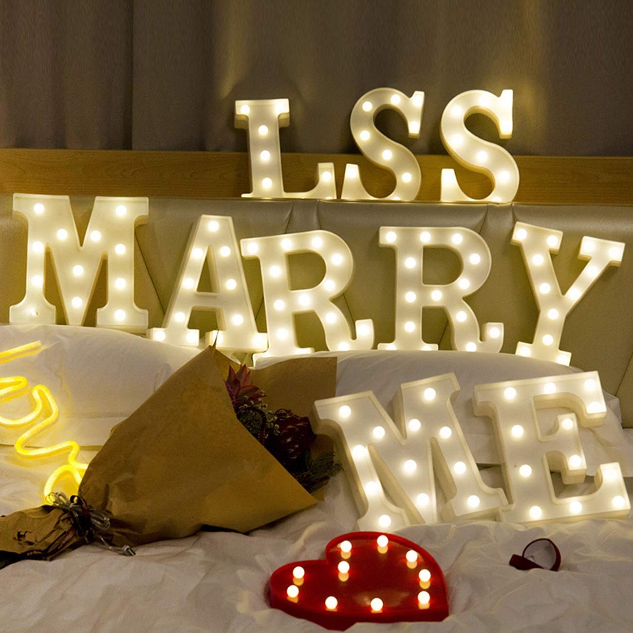 Sunnyglade LED Alphabet Lights for Party Decor, Arabic Numerals, Plastic, Color F