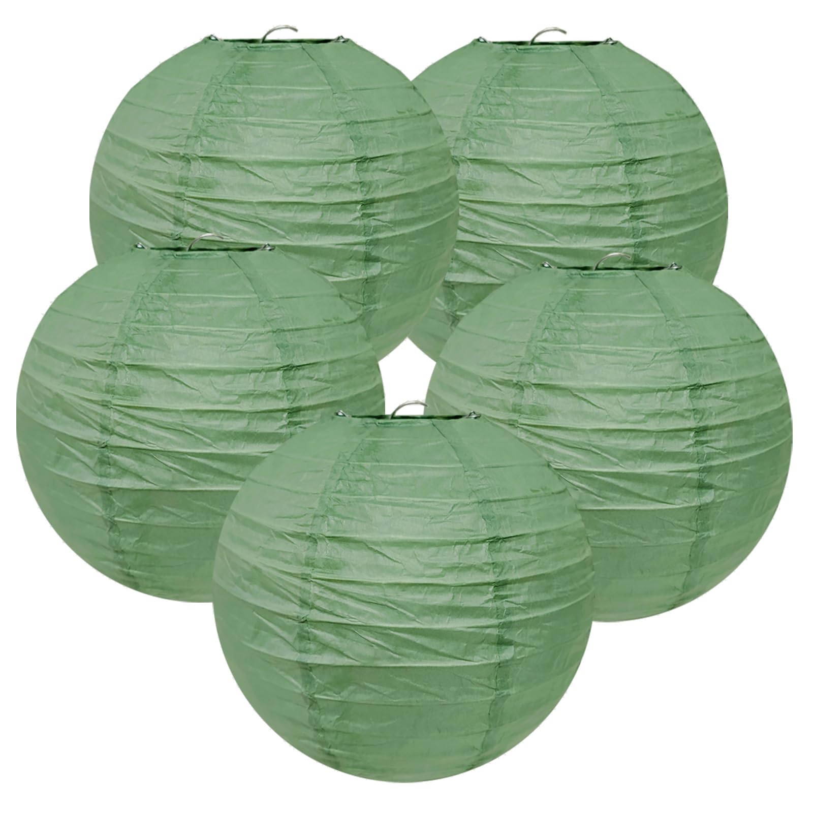 TopAAA 8 Inch Sage Green Chinese Japanese Paper Lantern Lamp(Set of 5, Sage Green)