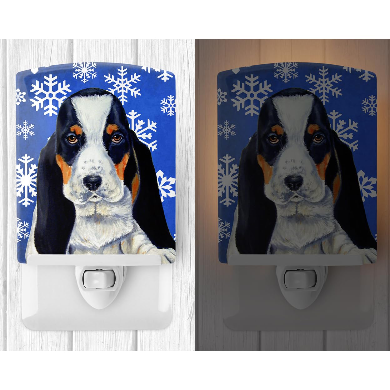 Carolines Treasures Ceramic Night Light Basset Hound #2 UL-Certified 6x4x3 Multicolor