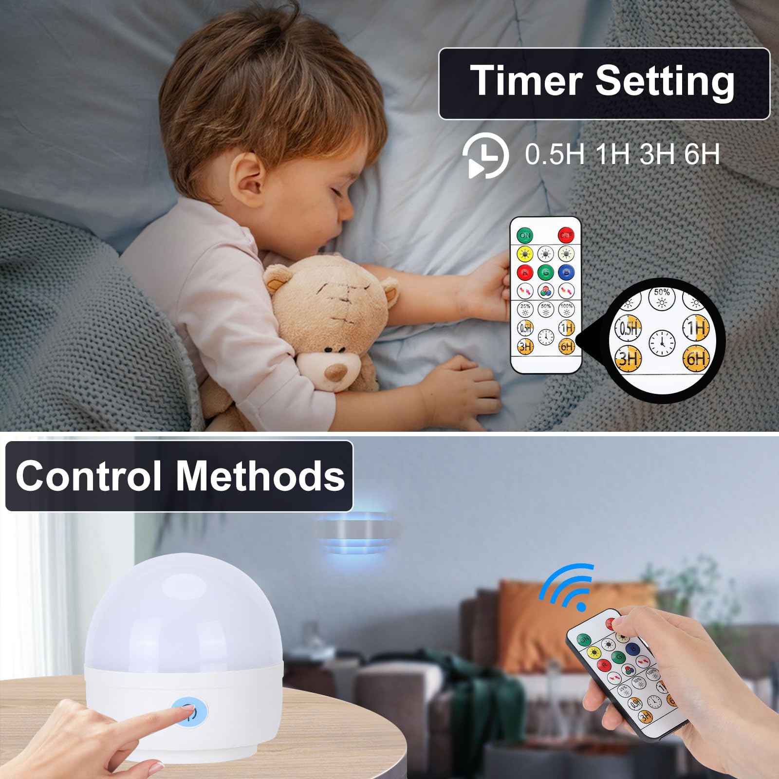 Lightess Battery Operated Wall Sconces With Remote Control, Dimmable Sconce Wall Light, Indoor Cordless Wall Lamp With Rechargab