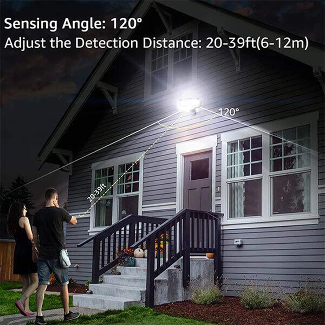 Security Lights Outdoor, Flood Lights Hard Wired Ac Power, Motion Sensor/ Dusk To Dawn/ 6Hrs/Eco Dim 4 Working Modes, 5000K Dayl