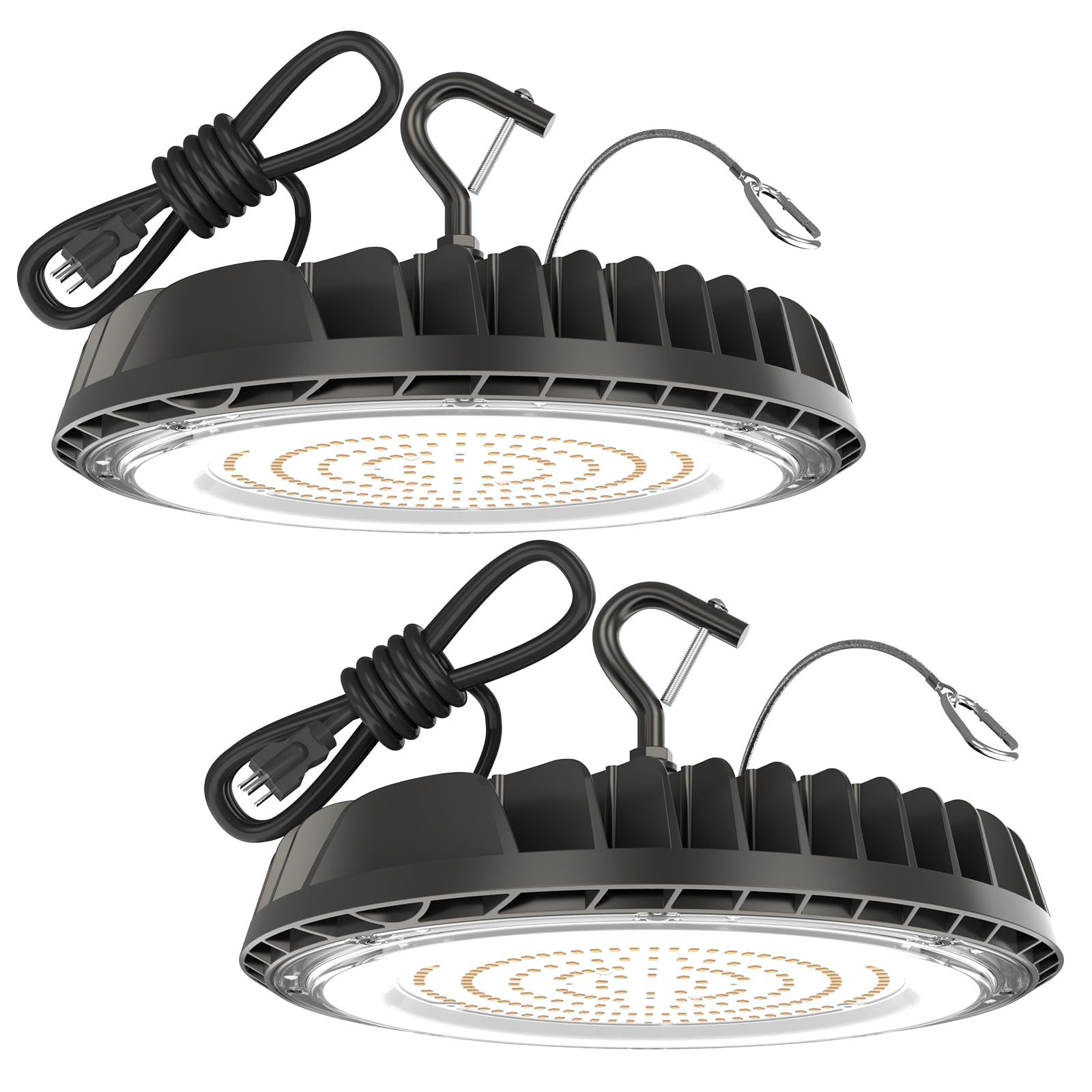 HYPERLITE High Bay LED Shop Lights: 150W UFO LED High Bay Light for Barn - 21000 LM High Bay LED Lights 2 Packs ETL Listed