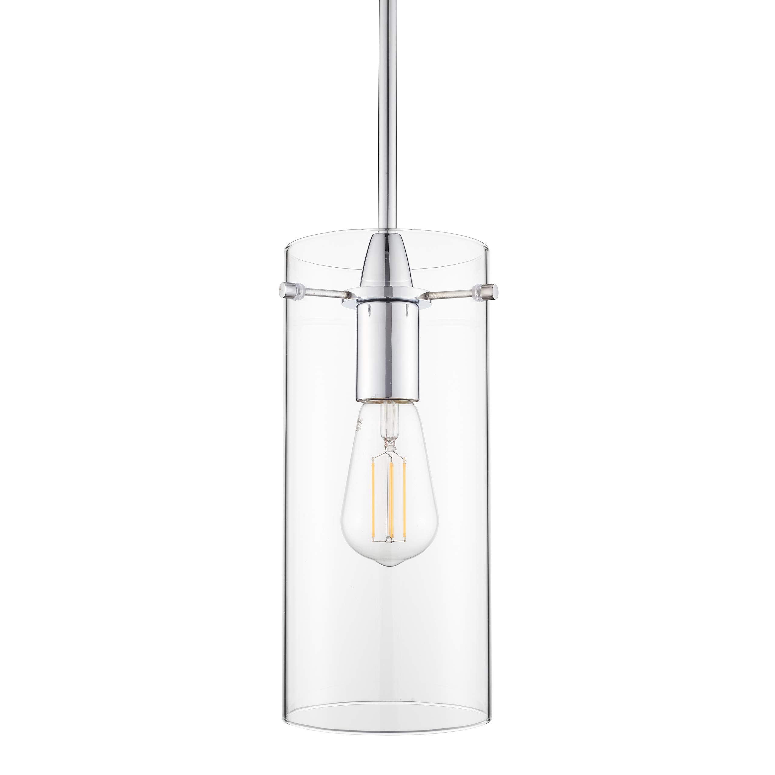 Chrome Pendant Lights Kitchen Island - Large Clear Glass Pendant Light Fixture