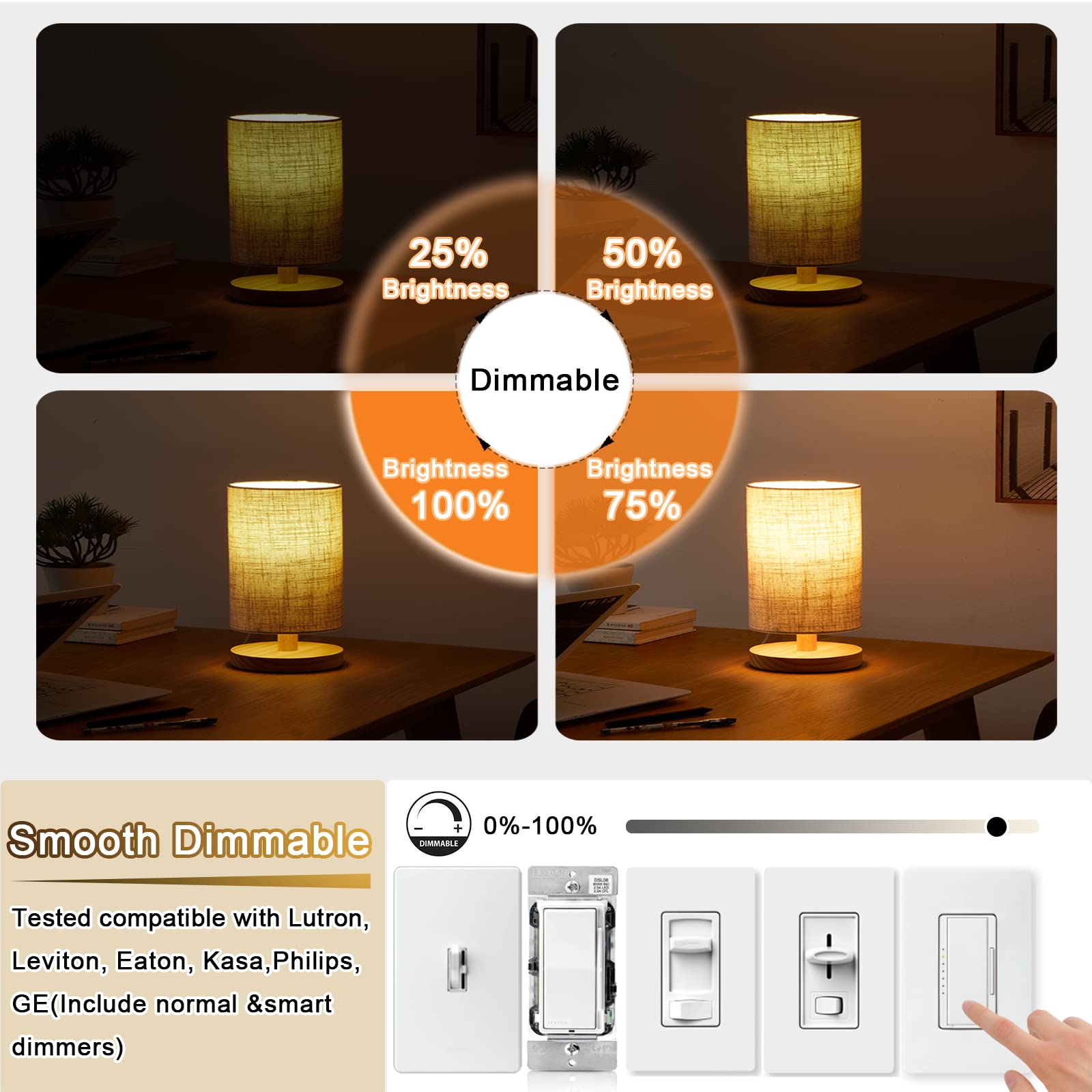 NOVELUX Edison Bulbs, E26 Led Bulb 6W Dimmable, 5 Inch 2700K Soft White T10 Light Bulbs Equal 80 Watt, UL-Cert Vintage Antique T