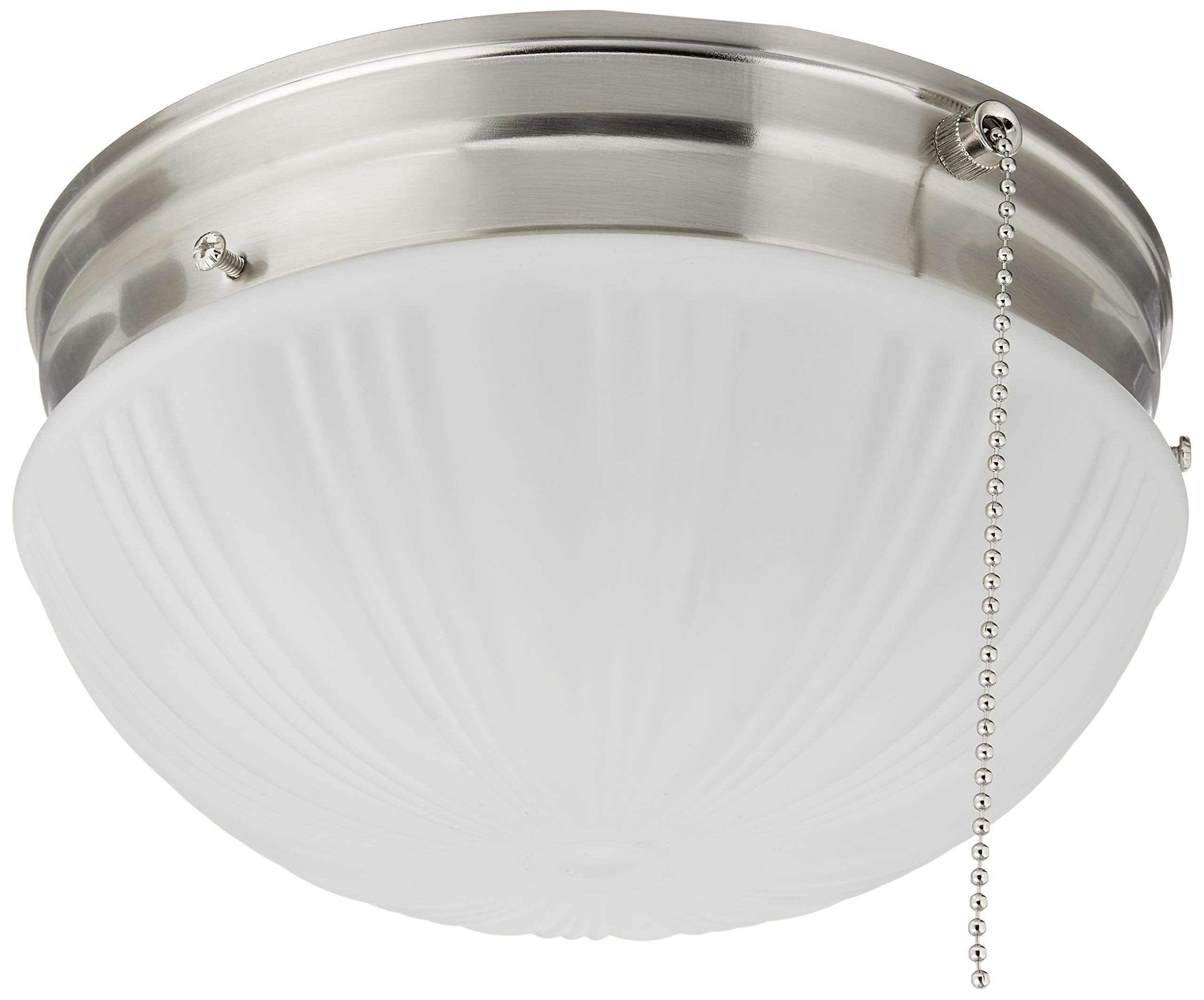 Westinghouse Two-Light Flush-Mount Ceiling Fixture, Brushed Nickel, Frosted Glass, 8.75 Inch Diameter, Model 6721000