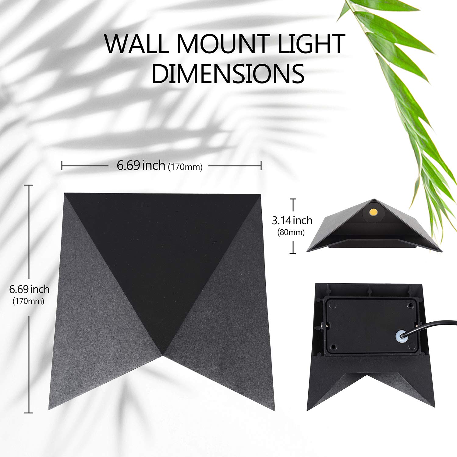 Lanfu 10W Led Wall Sconce Light - Ip65 Waterproof Modern Fixture For Indoor/Outdoor Use, Black