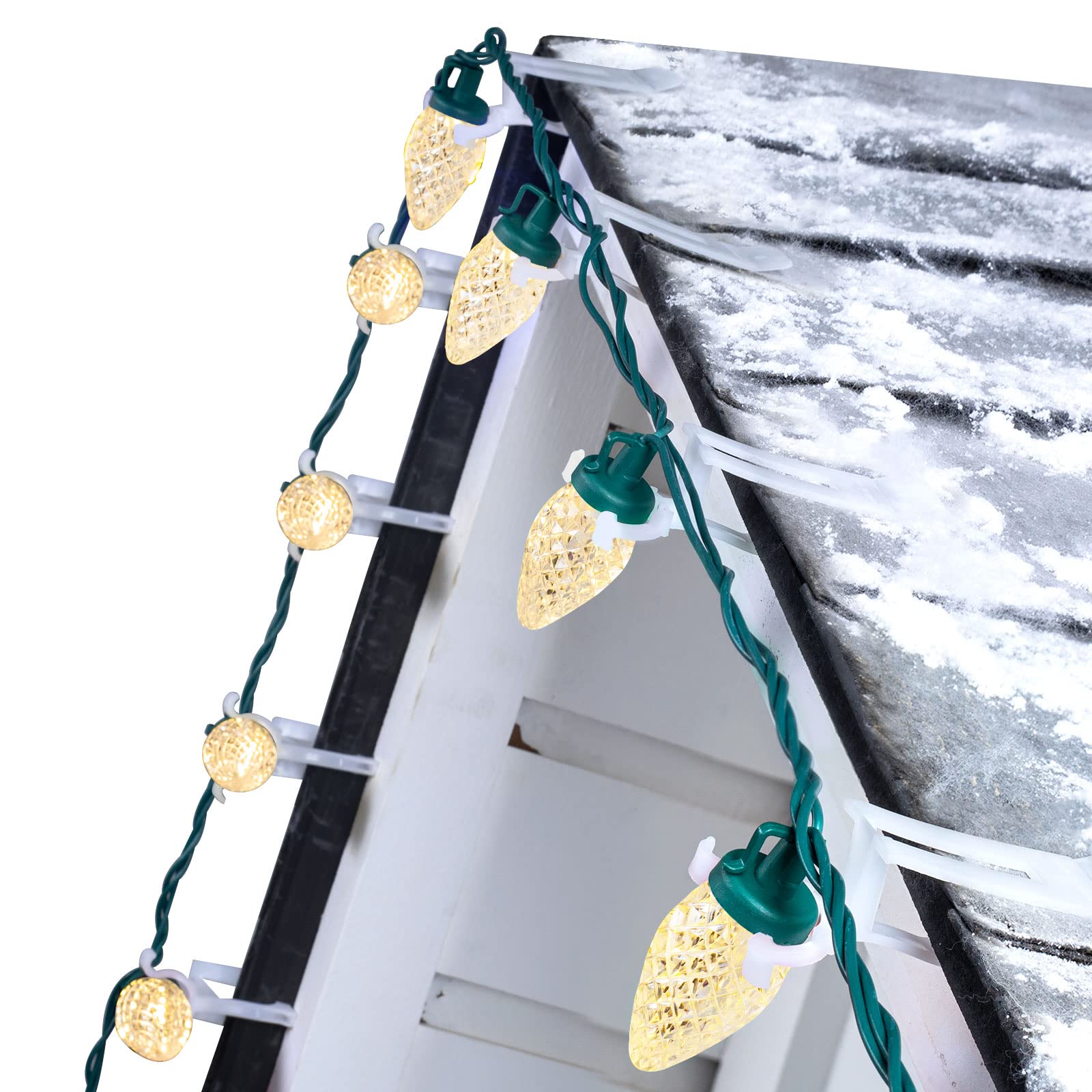 Brightown C9 LED String Lights, 100 Waterproof Lights, 68 Ft, Warm White, 2 Pack, Connectable for Outdoor Decor