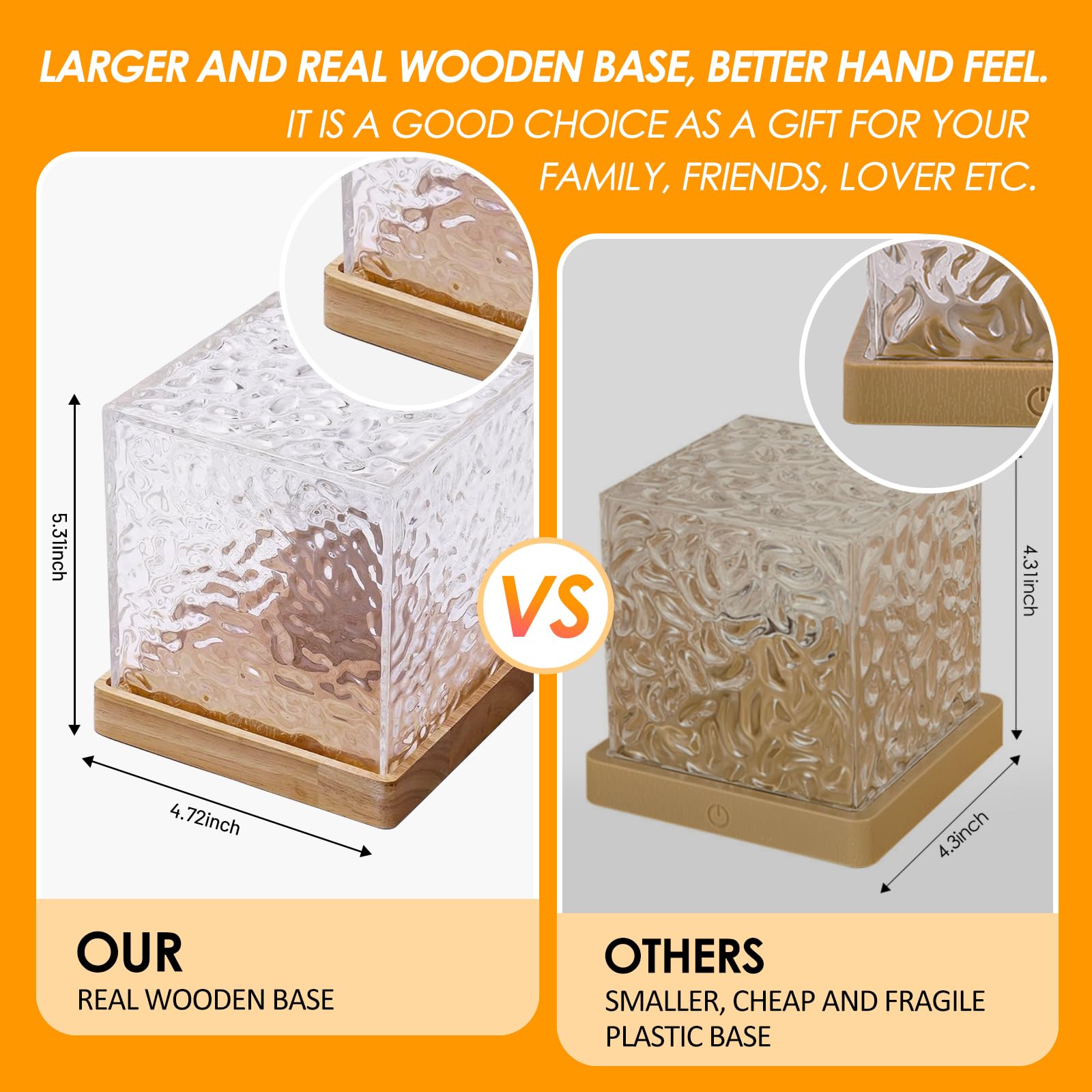 Ocean Wave Projector, 16 RGB Colors Cordless Rechargeable Northern Lights Lamp, Aurora Lamp with 30 Lighting Modes, Rotating Wat