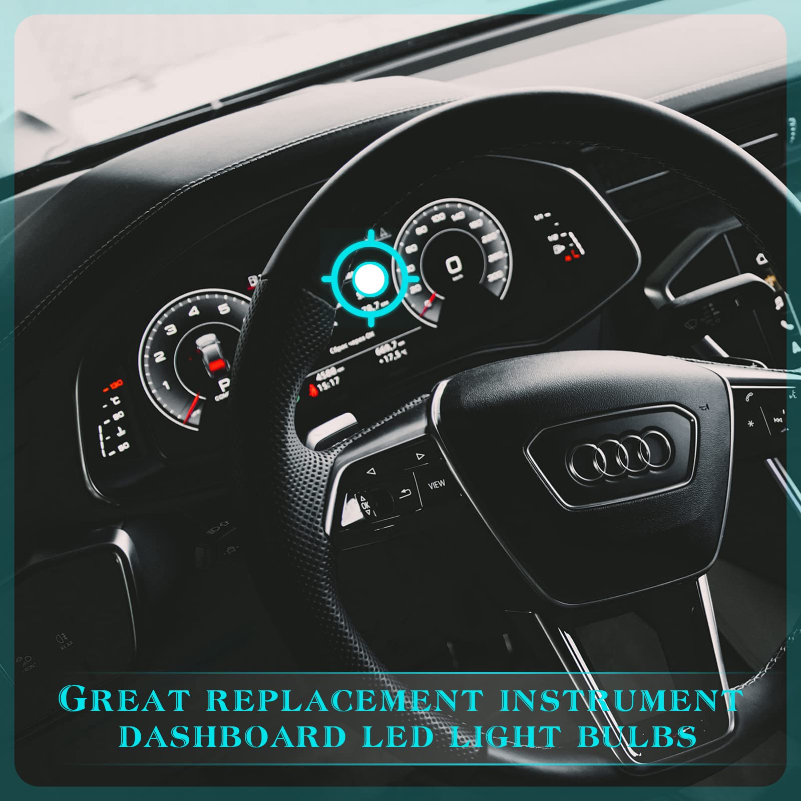 BBTO 40 Pieces LED Bulbs for Car Dashboard - White Twist Socket Instrument Lights