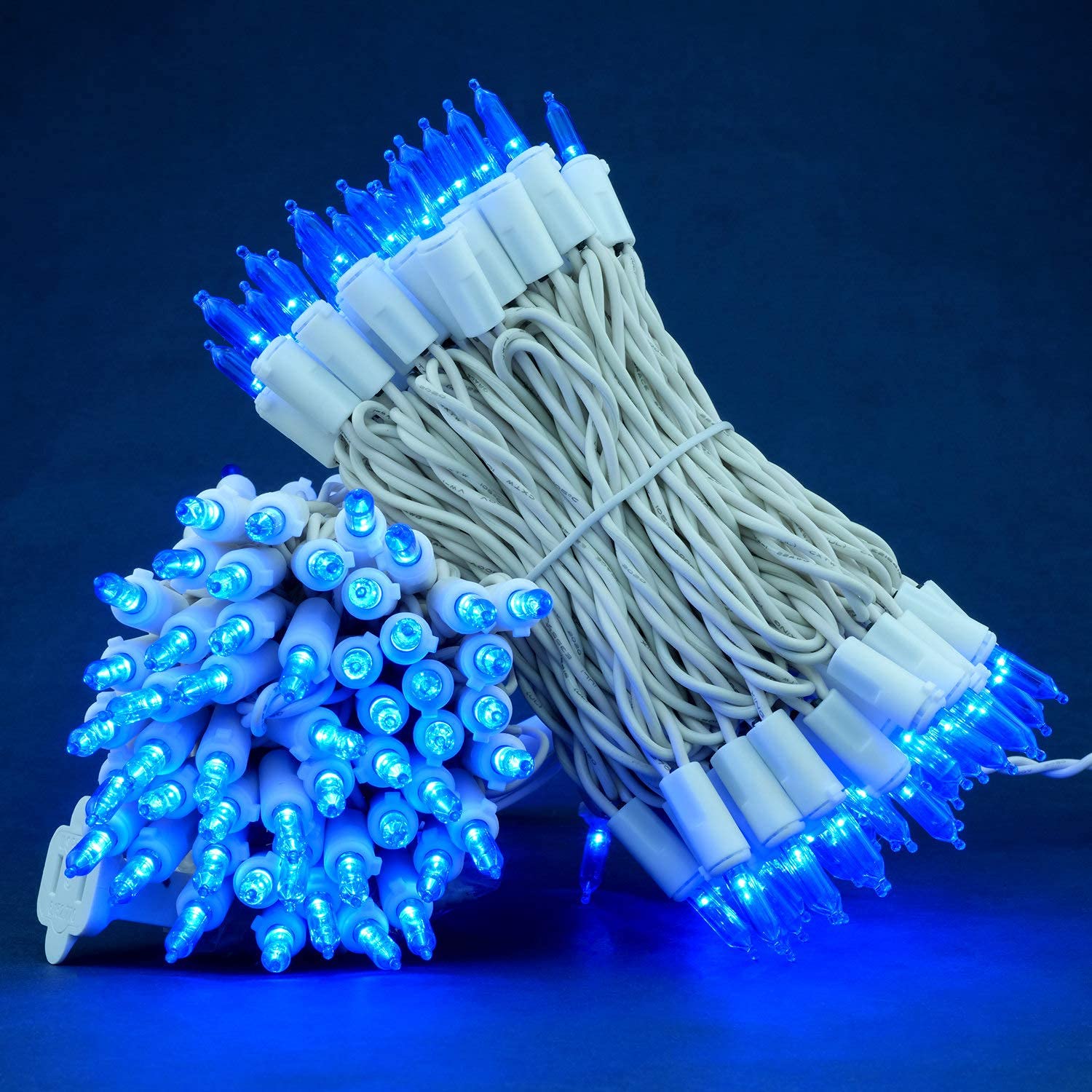 Sweet Shine 200 Count Blue Led Christmas Lights, 66 Ft White Wire Ul Certified Commercial Grade Holiday String Light Set (Blue)