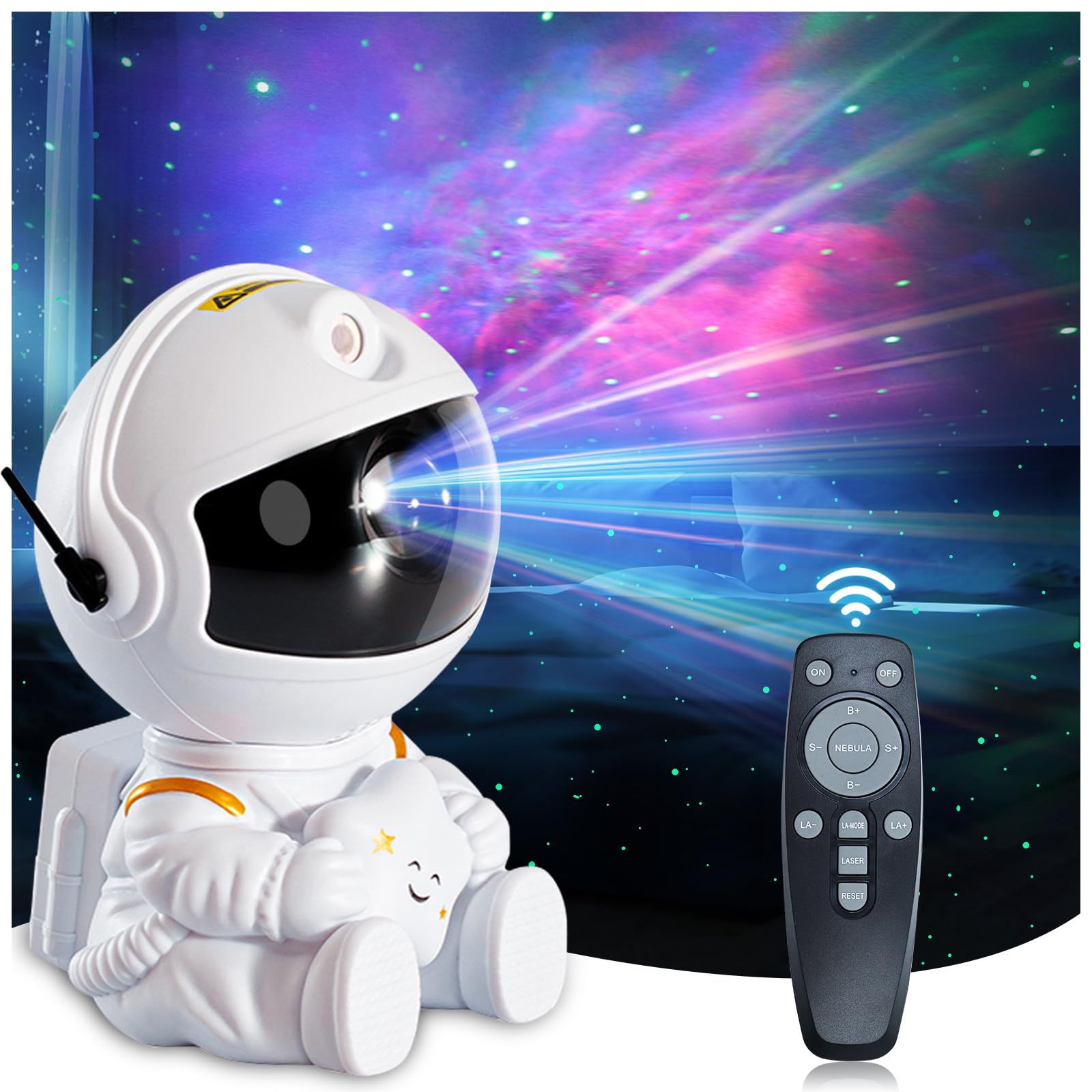 Astronaut Galaxy Projector Night Light for Kids Bedroom Star Projector with Remote Control, Aesthetic Nebula Astronaut Projector