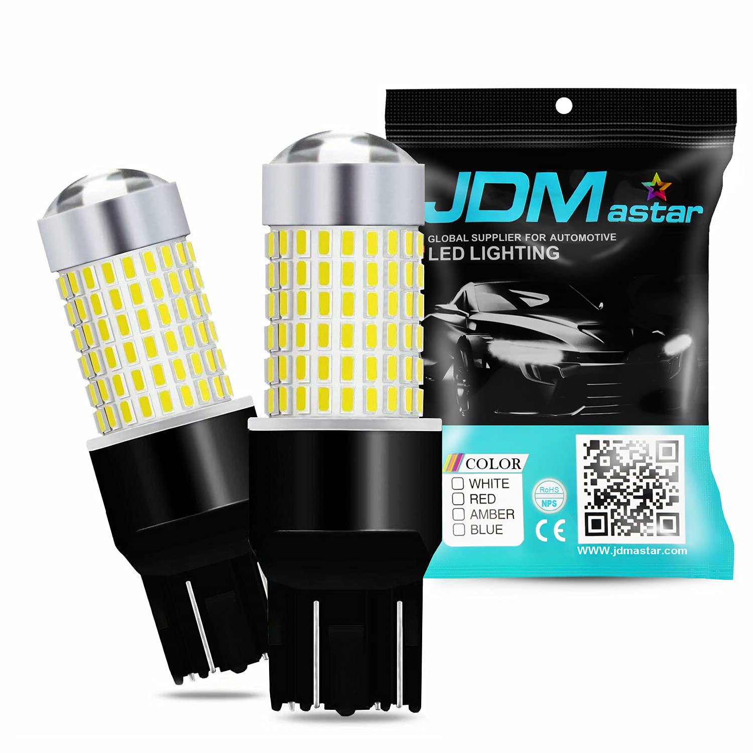 Jdm Astar Extremely Bright 144-Ex Chipsets 7440 7441 7443 7444 992 White Led Bulbs With Projector For Backup Reverse Lights