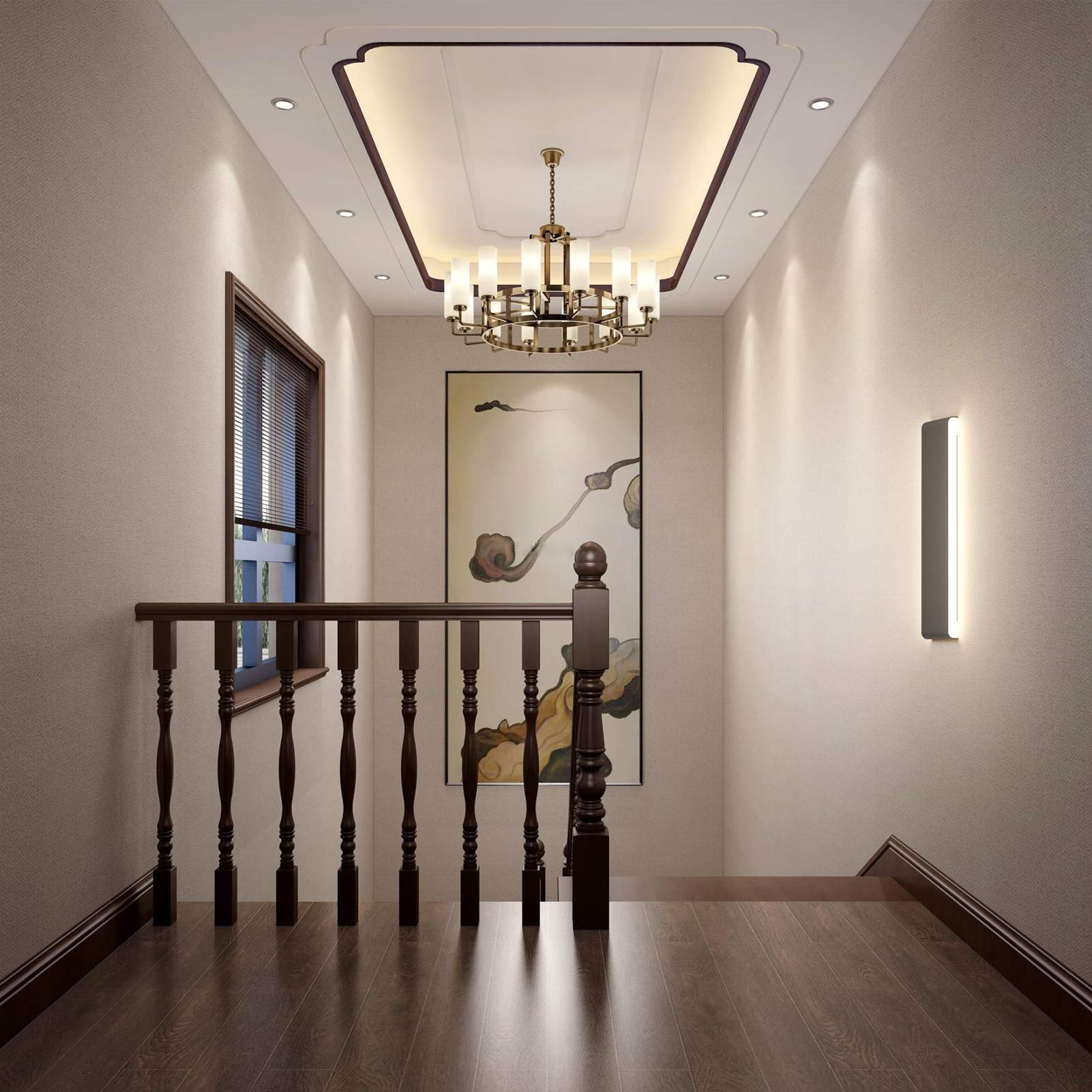 Aipsun 24In/20W Led Matte Black Modern Vanity Light Matte Black Wall Light Up Down Wall Mount Lights Indoor Modern Wall Light Fo