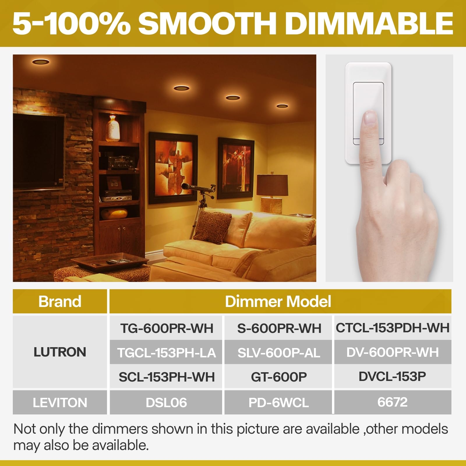 2 Pack Black Recessed Lighting 4 Inch With Night Light, 5Cct 4 Inch Led Recessed Lights 2700K-6000K Selectable, Dimmable 9W 700L