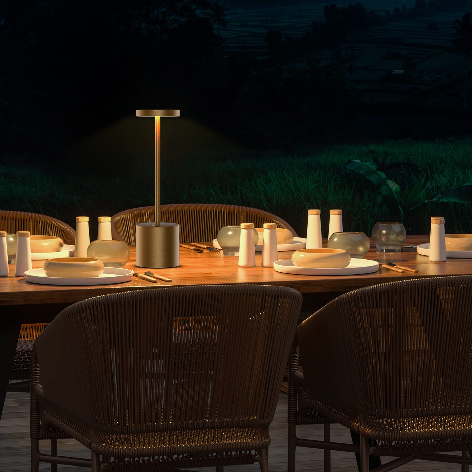 Sakringt Cordless Table Lamp 2 Pack, Rechargeable Led Light, Dimming, Portable For Outdoor Use