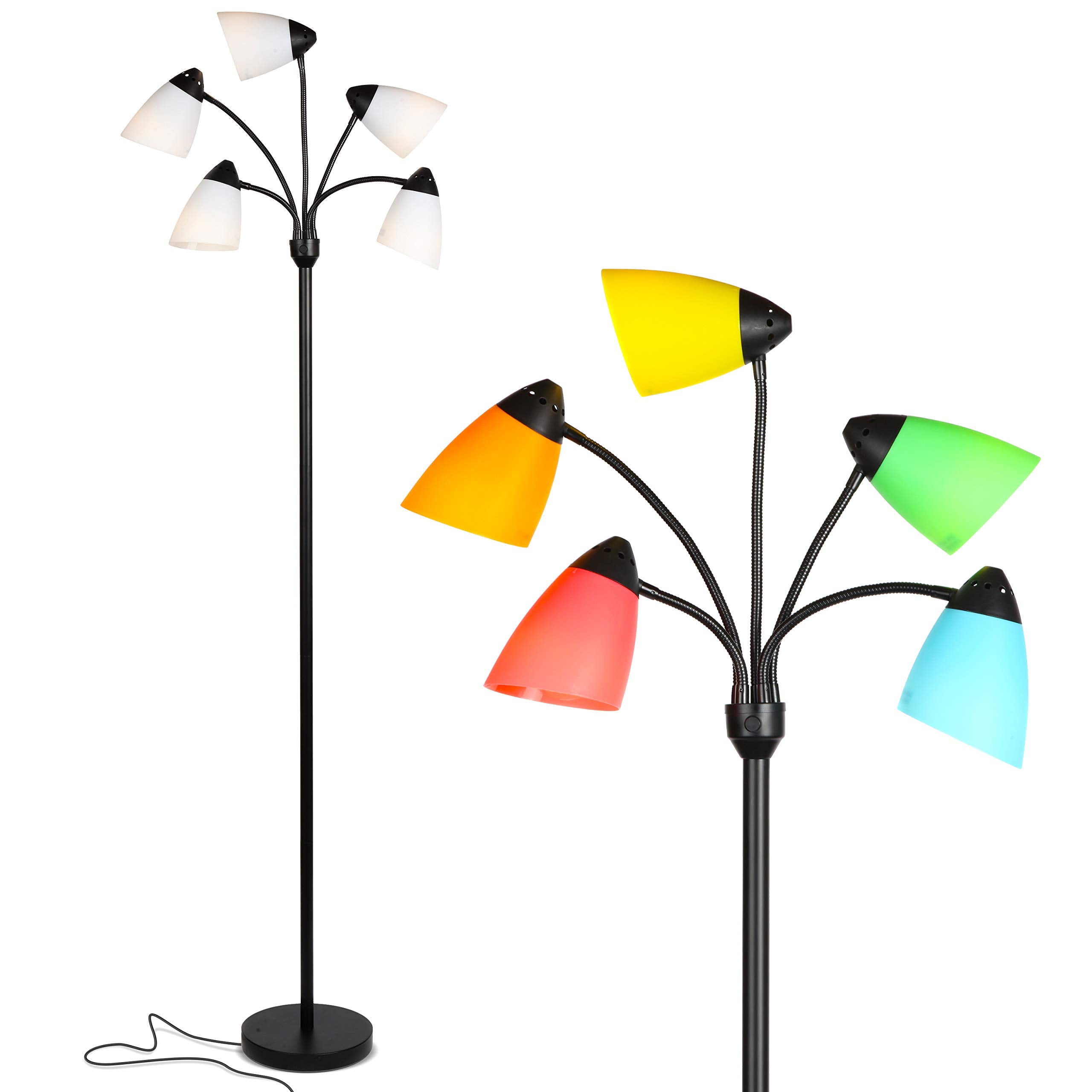 Brightech Medusa LED Floor Lamp - Multi-Head, Dimmable, Adjustable, Black, Model FL-MDSA-BLK