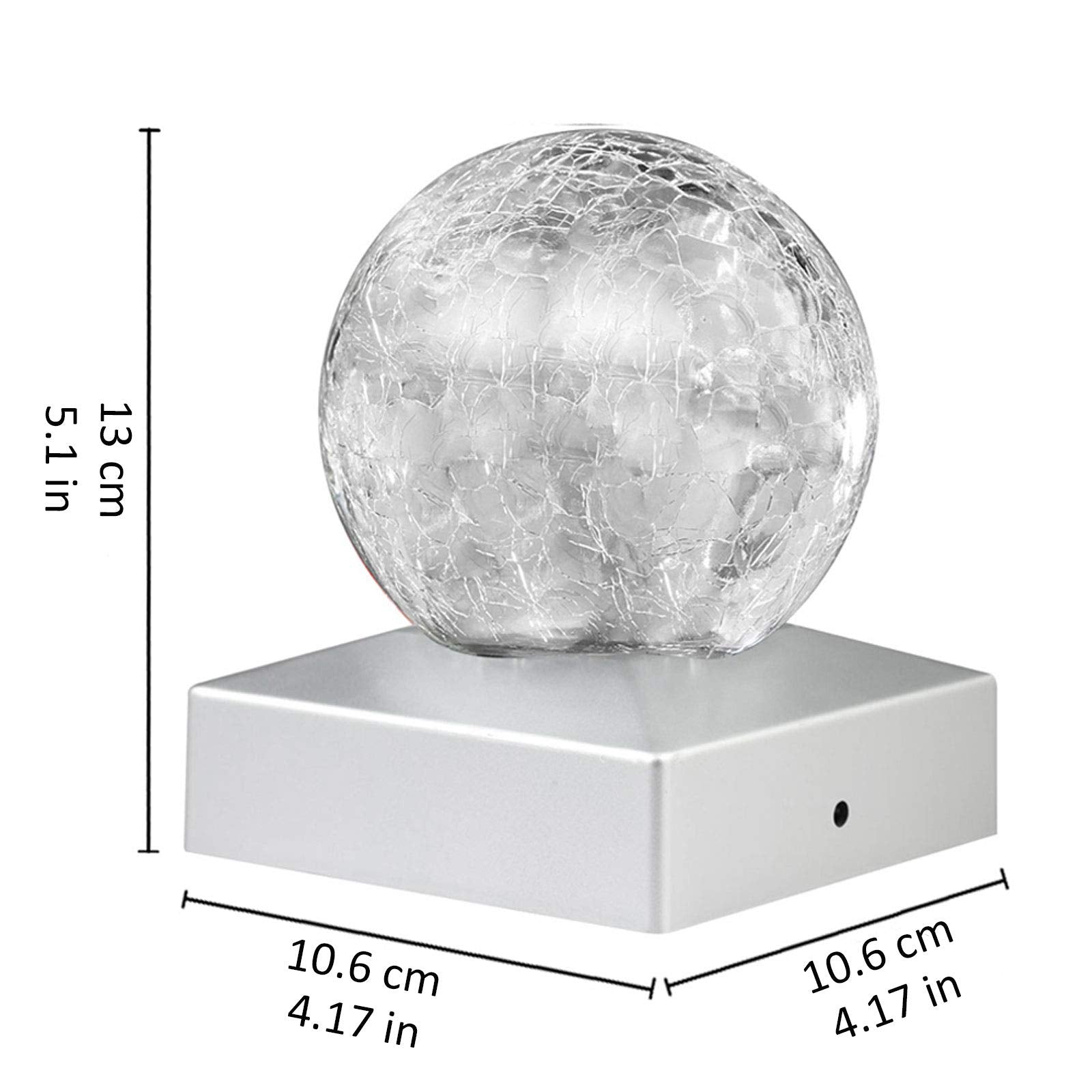 SUNNYPARK Solar Fence Post Cap Light, 4x4, Color Changing, Waterproof, 2 Pack, Glass Design