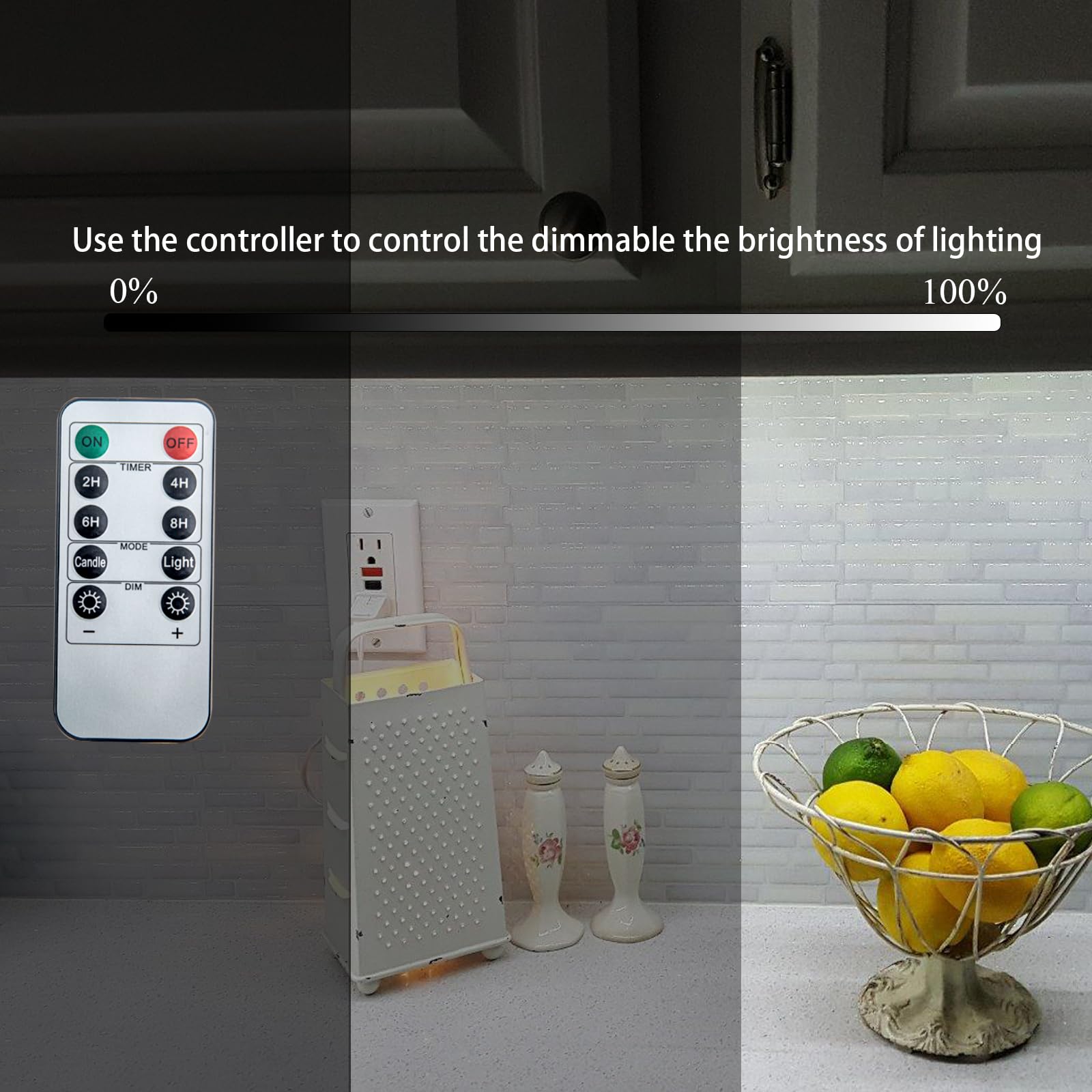 Marreal Battery Powered LED Strip Lights, Waterproof, Dimmable, 13.2ft, White, Includes 2 Rolls of 6.6ft Each, Model M33305